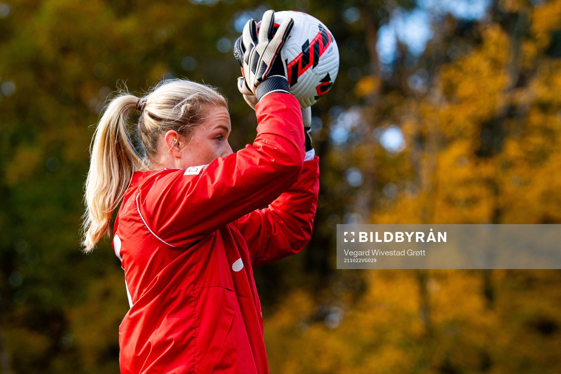 Goalkeeper Guro Pettersen of the Norwegian women's national