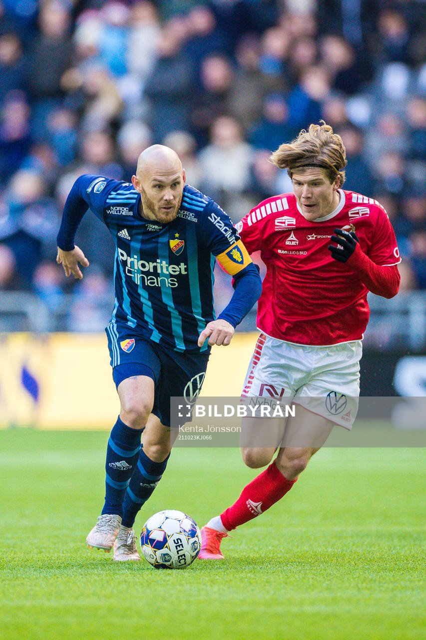 Djurgårdens Magnus Eriksson och Kalmars Oliver Berg