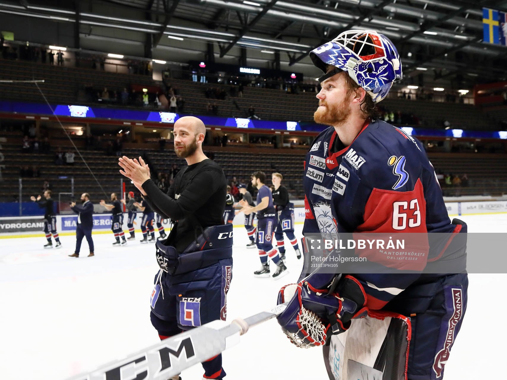 Linköpings spelare med målvakt David Rautio och Marcus