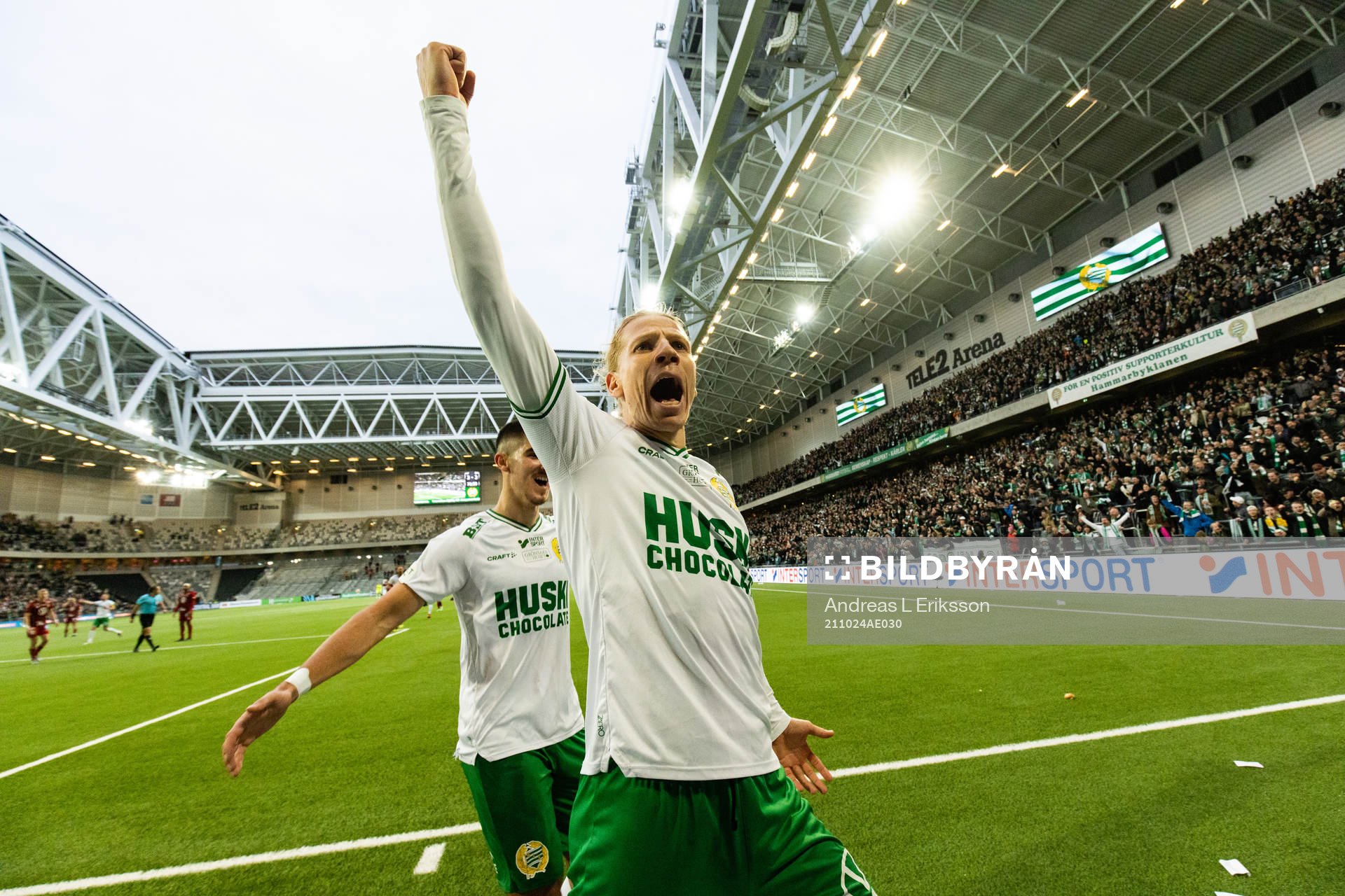 Hammarbys Gustav Ludwigson jublar
