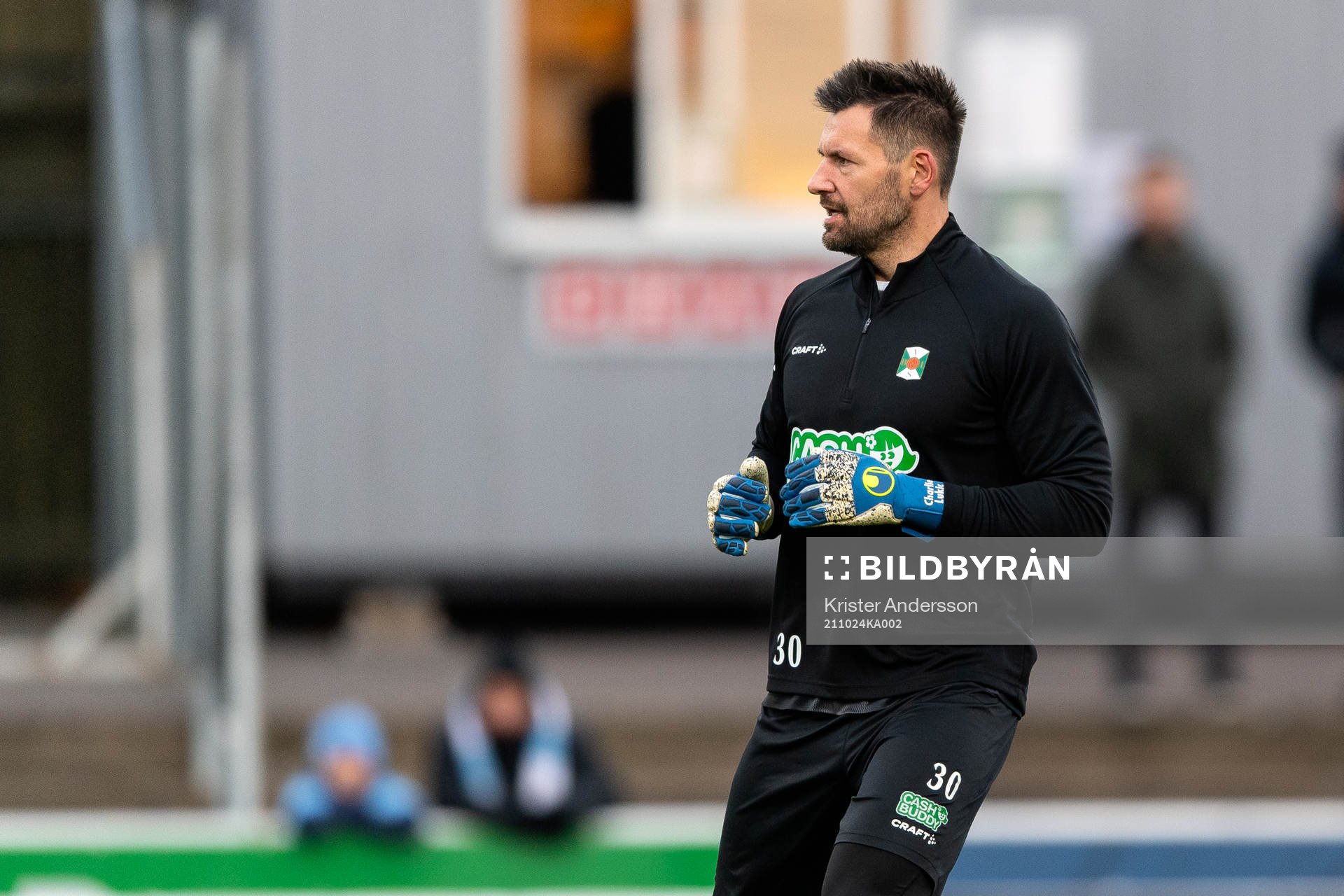 Varbergs Stojan Lukic före fotbollsmatchen i Allsvenskan