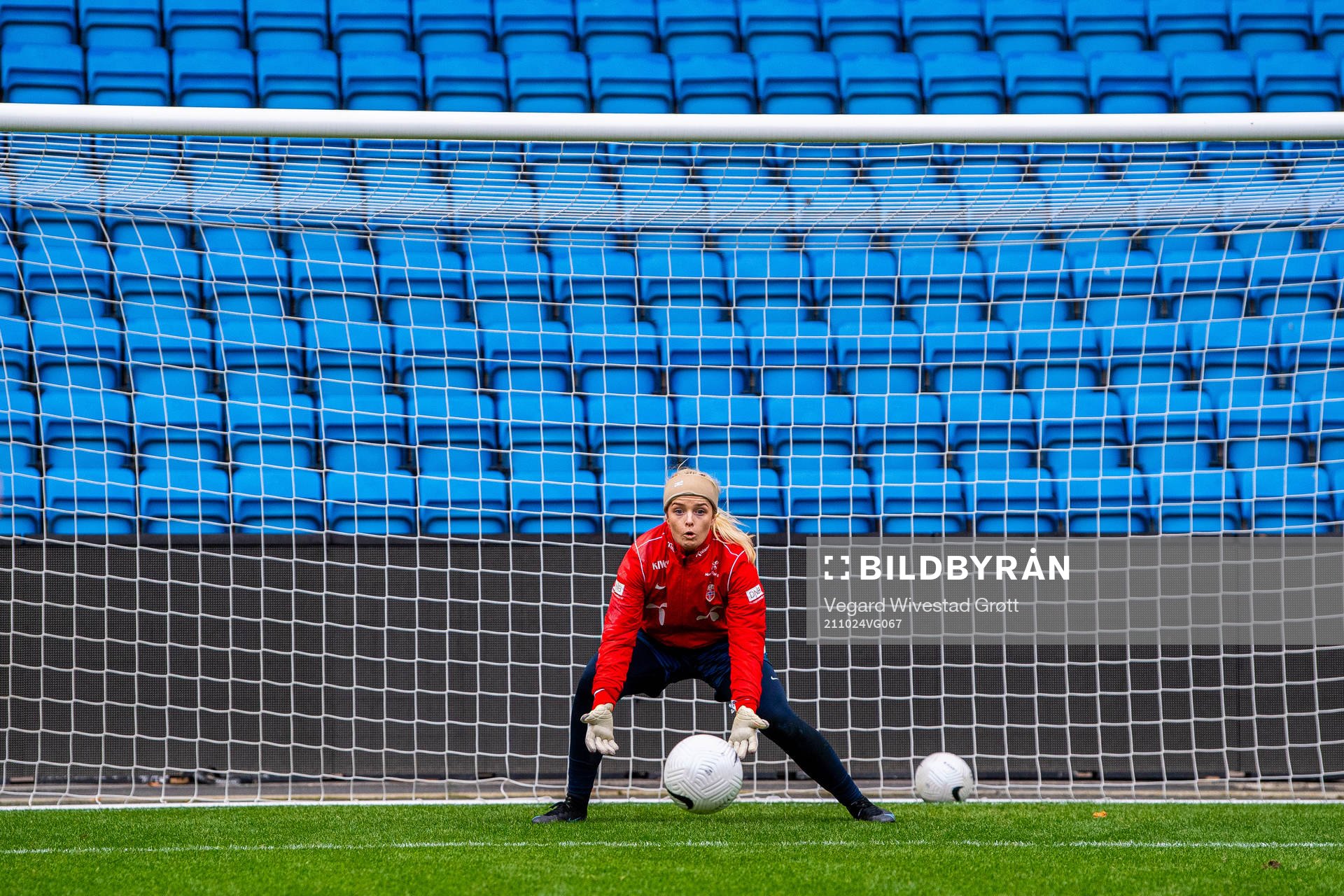 Goalkeeper Guro Pettersen of the Norwegian women's national