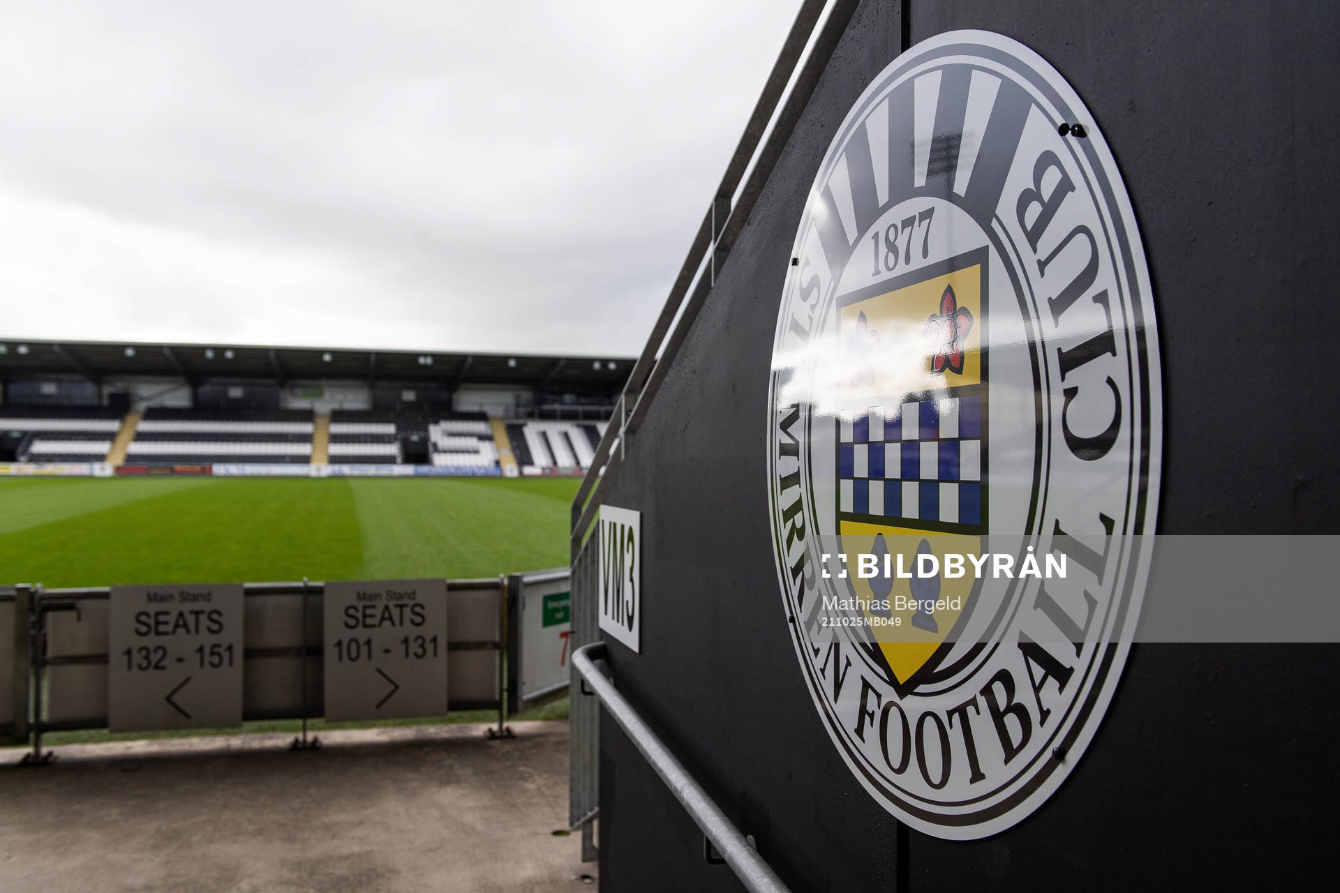 The logo of St Mirren Park FC at St Mirren Park of the