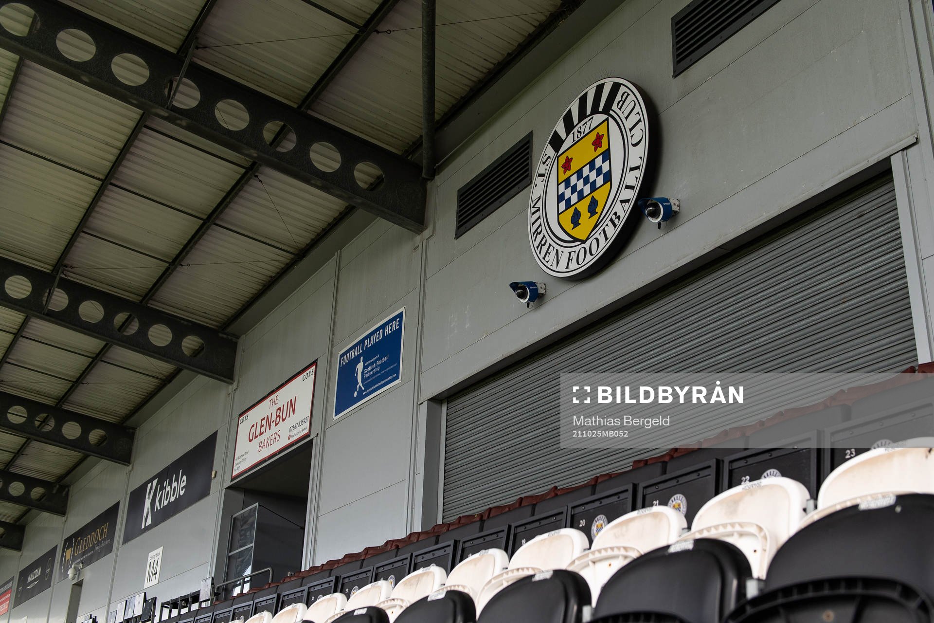 The logo of St Mirren Park FC at St Mirren Park of the