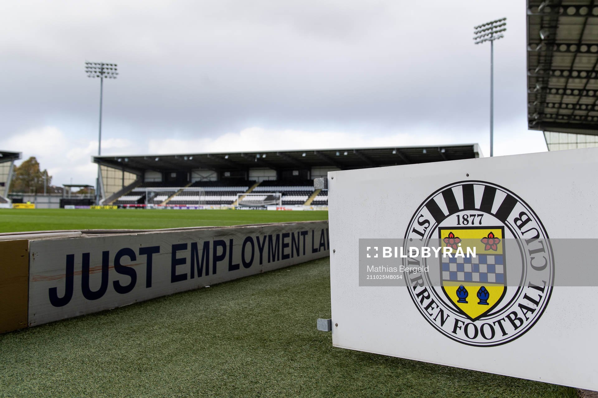 The logo of St Mirren Park FC at St Mirren Park of the