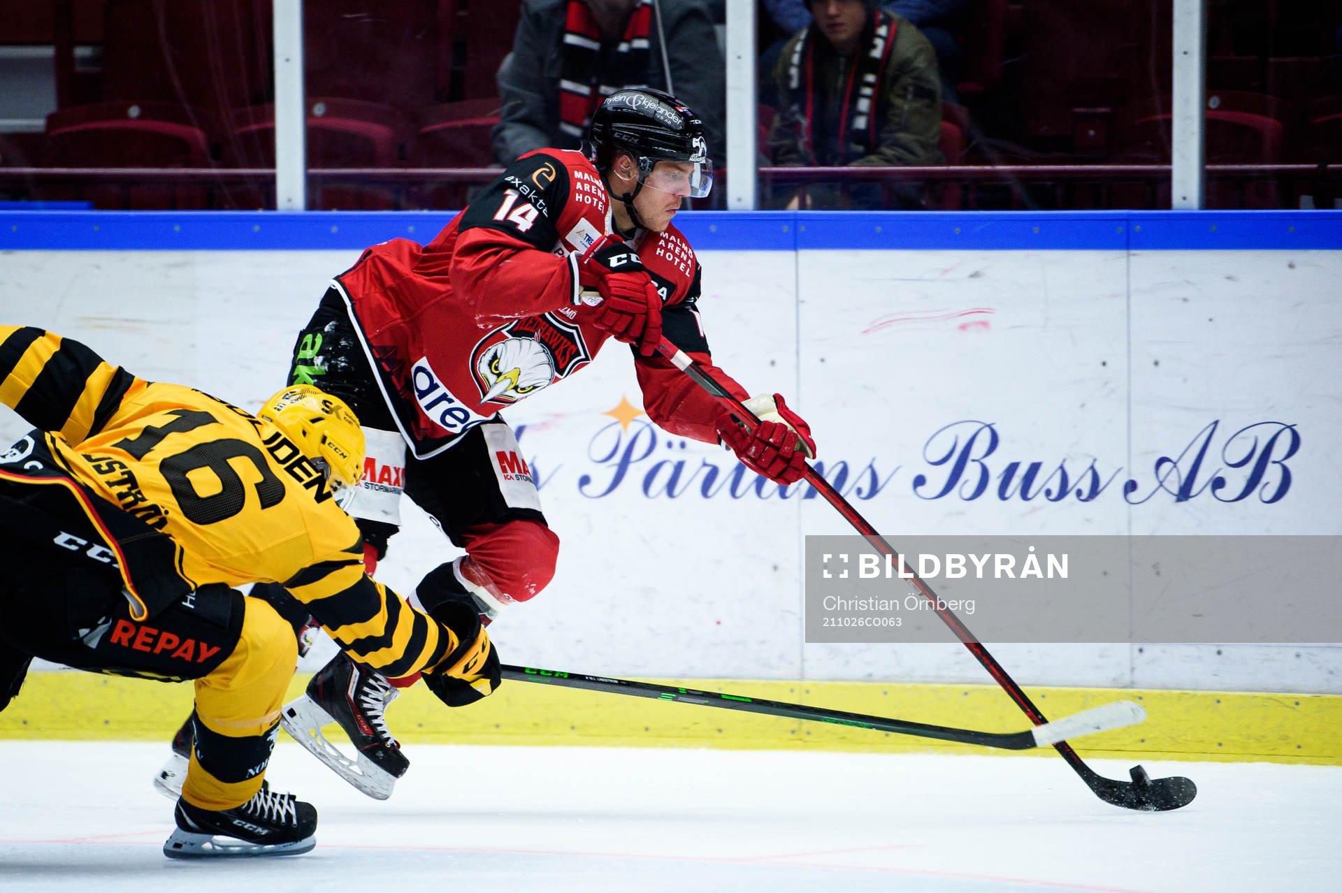 Malmö Redhawks Carl-Johan Lerby och Skellefteås Linus