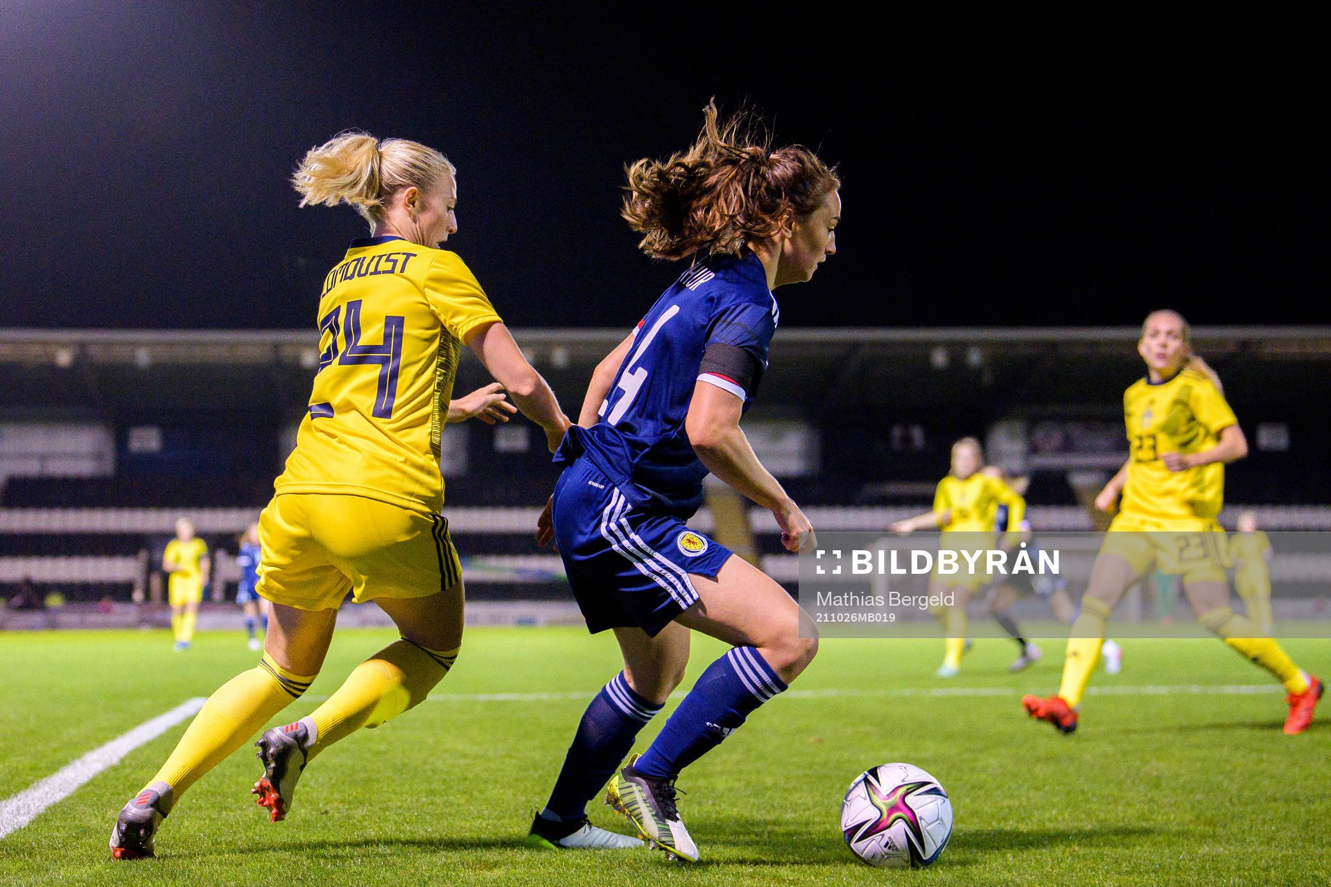 Rebecka Blomqvist of Sweden and Chloe Arthur of Scotland