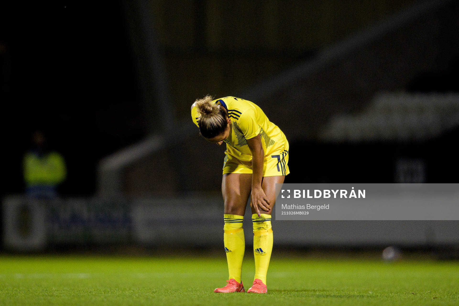 Madelen Janogy of Sweden in pain