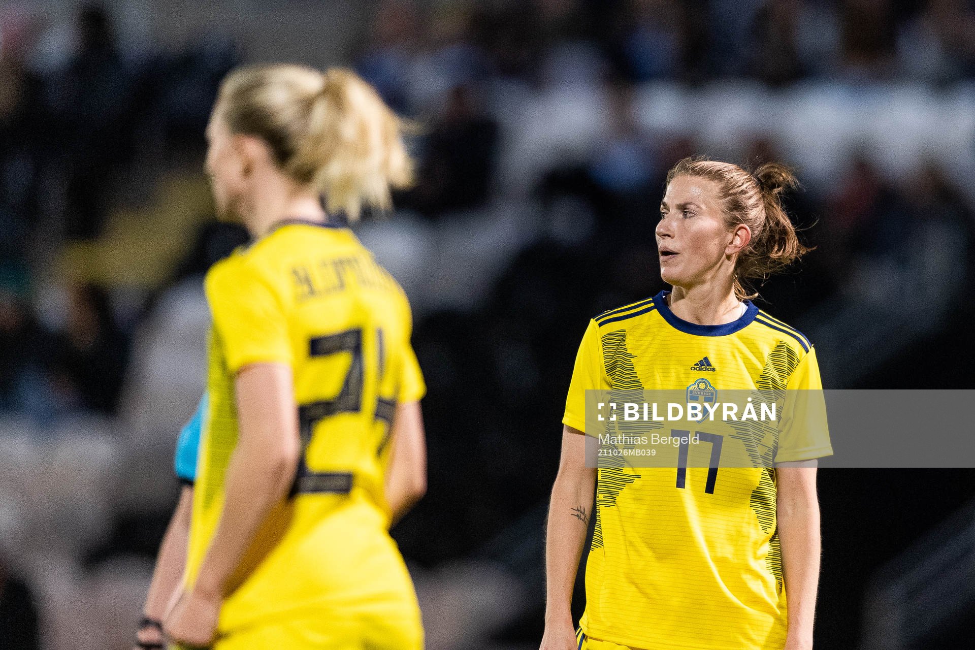 Emma Berglund of Sweden looks dejected