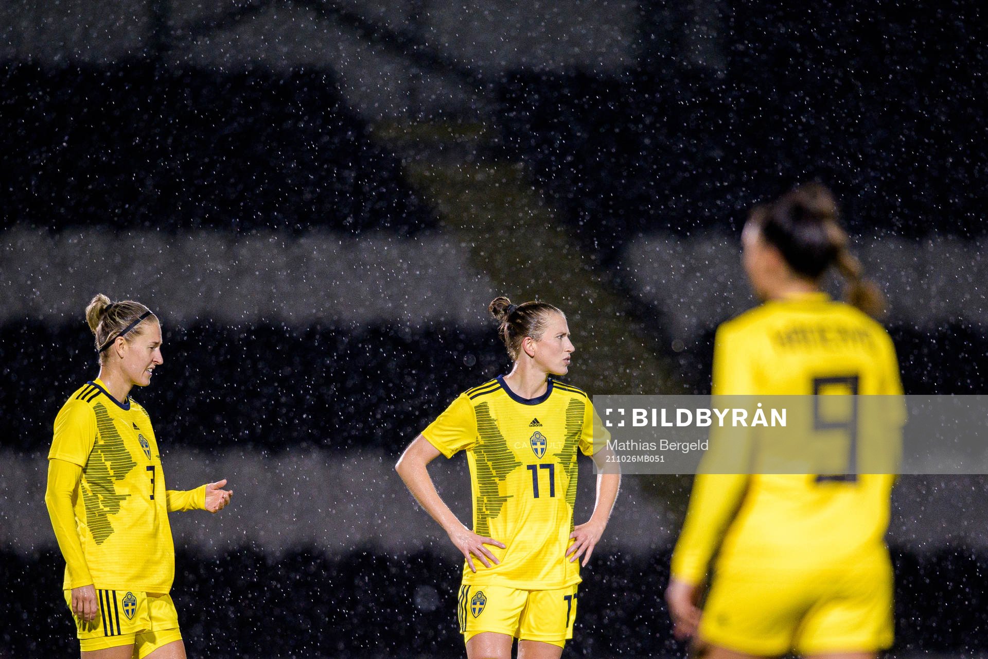 Emma Kullberg and Emma Berglund of Sweden look dejected