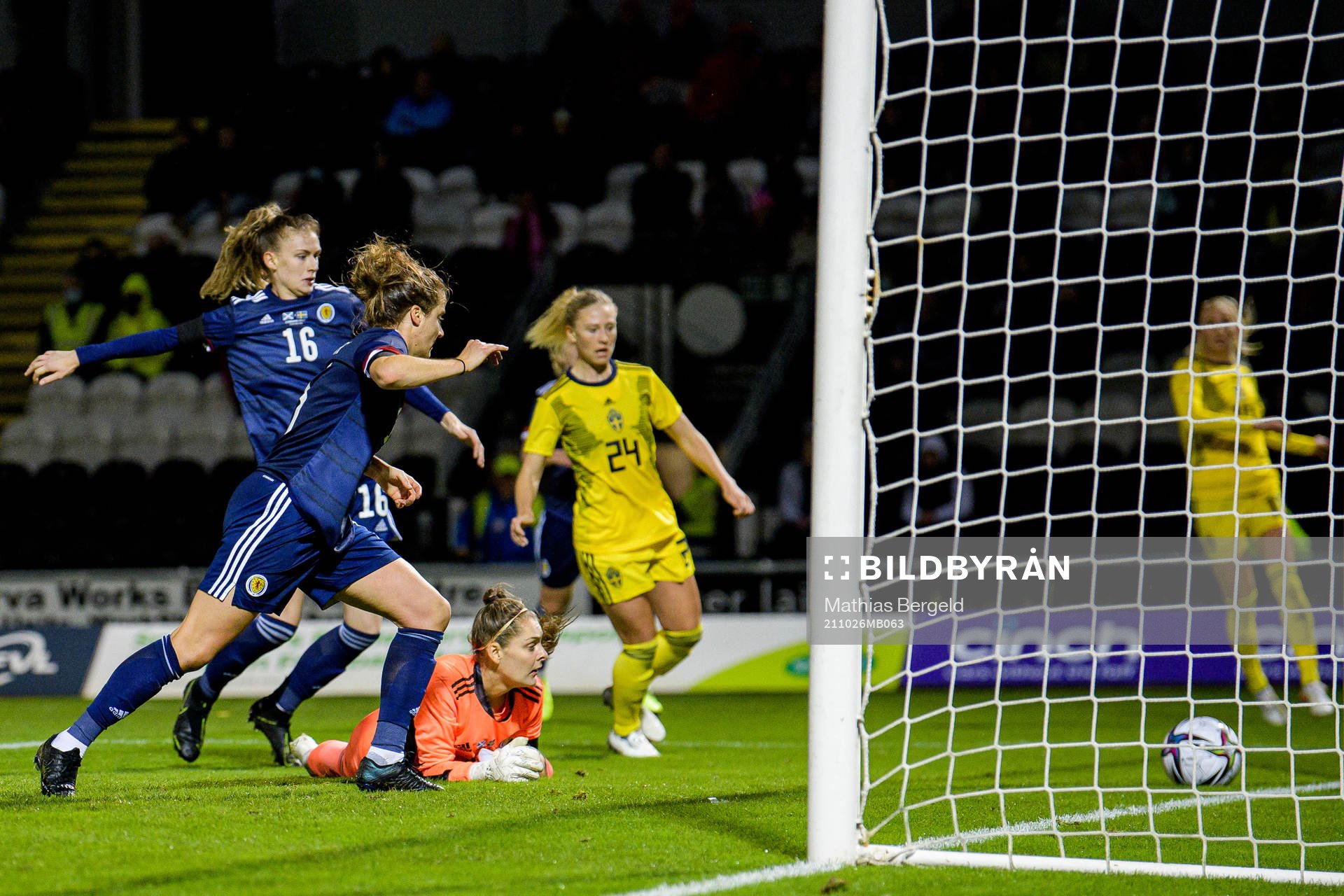 Own goal behind Jenna Clark, Sophie Howard and goalkeeper