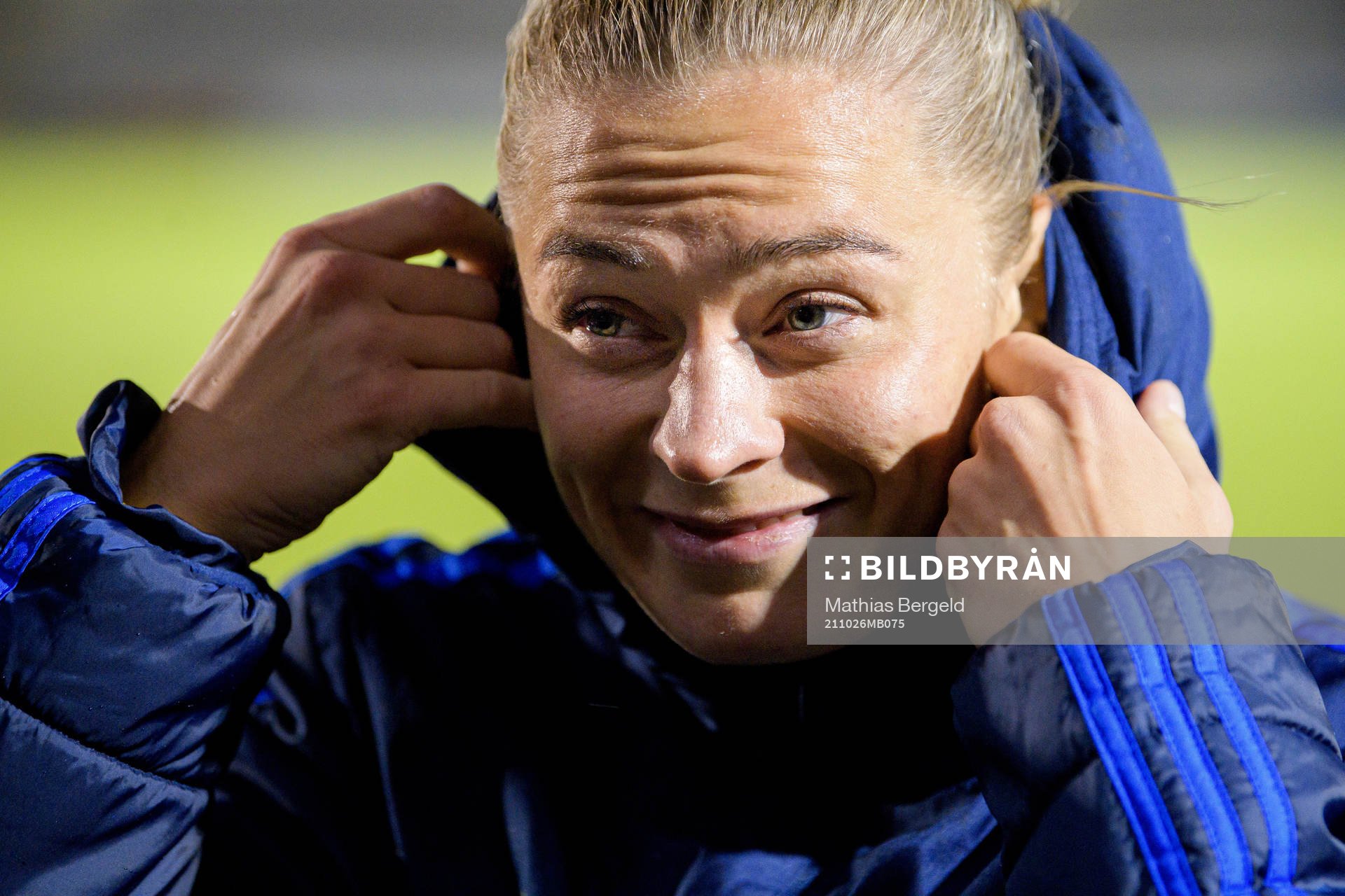 Fridolina Rolfö  of Sweden is interviewed by media