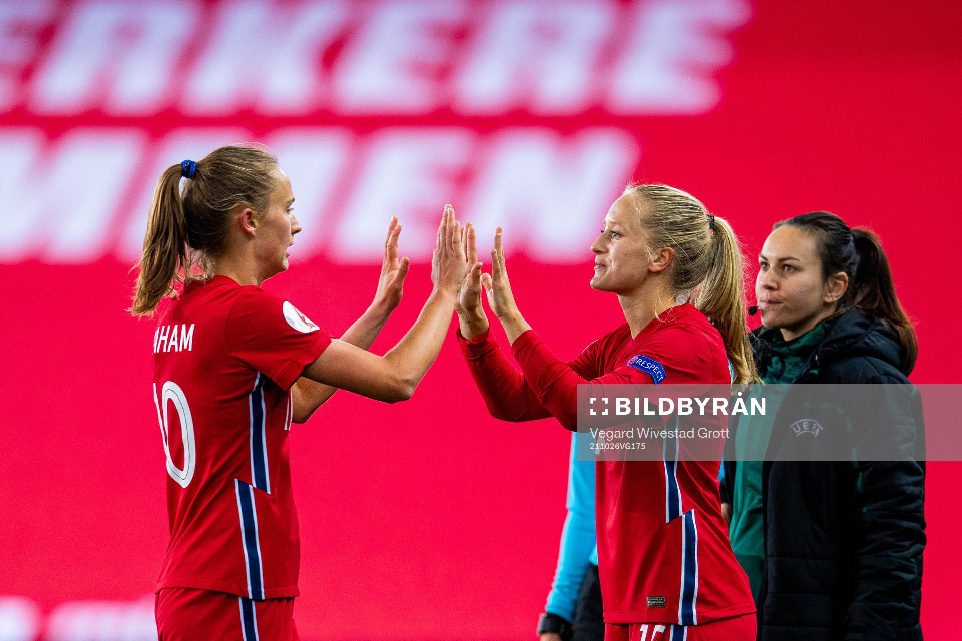 Caroline Graham Hansen of Norway is being substituted with