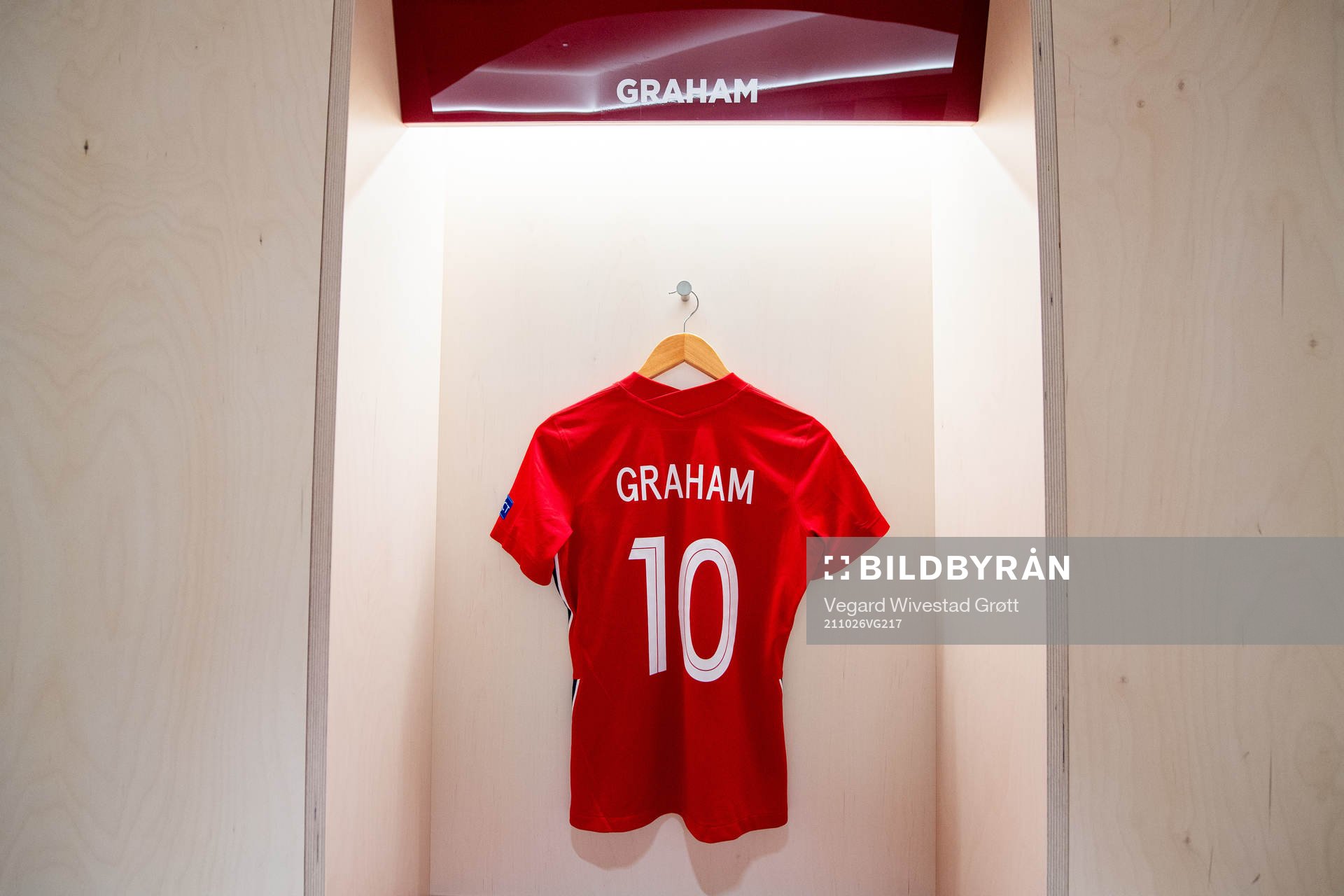 The kit of Caroline Graham Hansen of Norway in the dressing