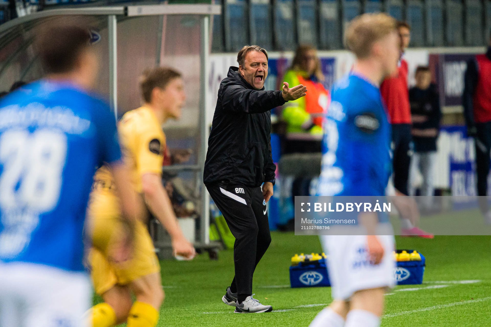 Erling Moe, head coach of Molde, reacts