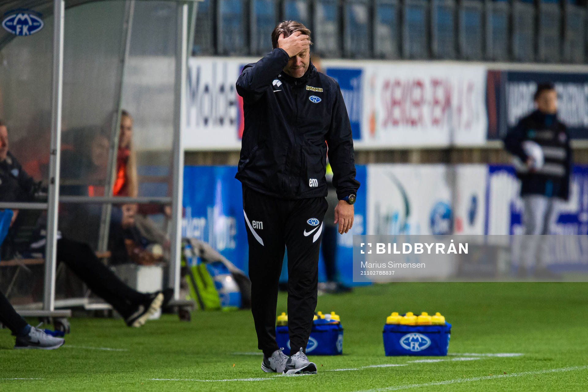 Erling Moe, head coach of Molde, looks dejected