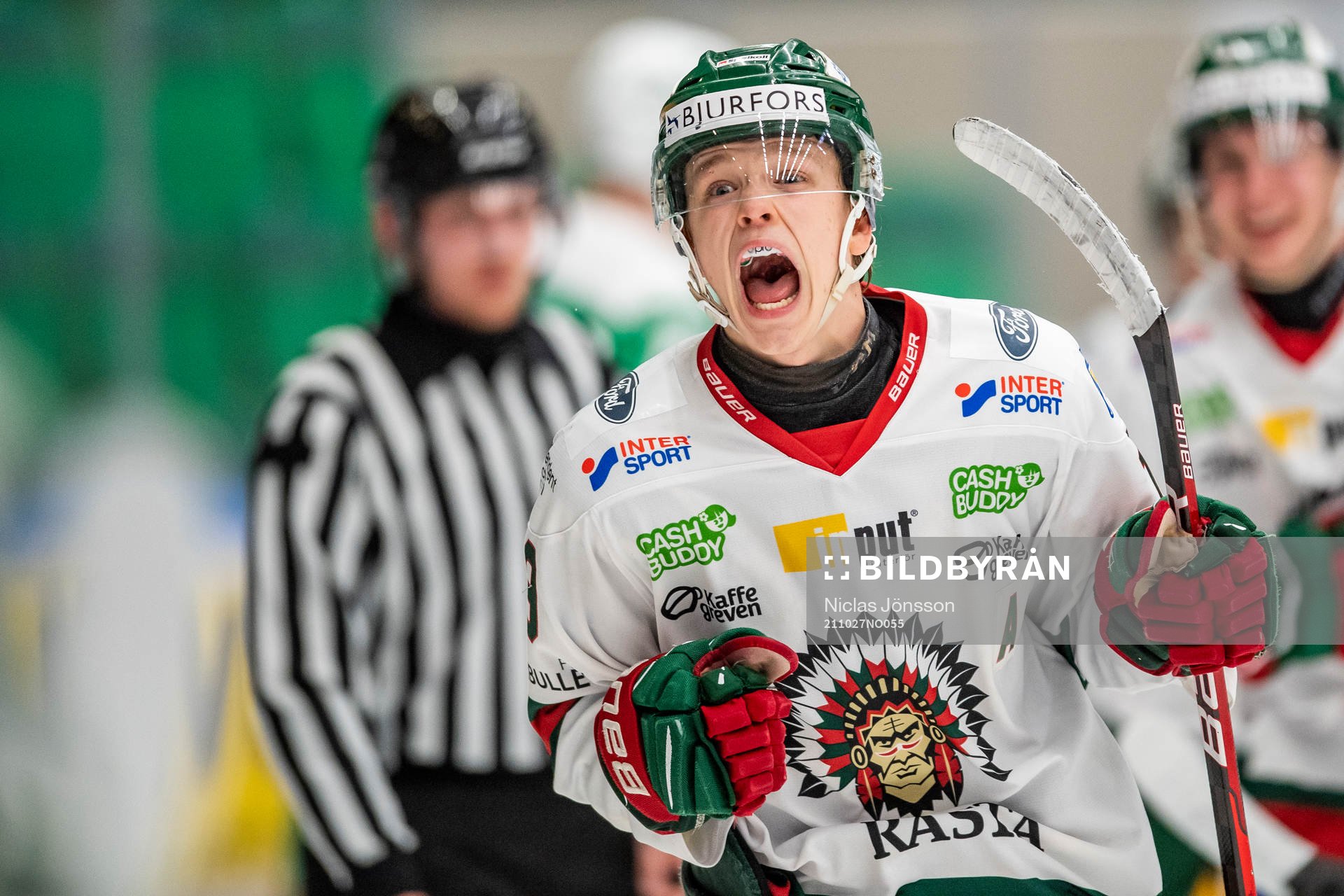 Frölundas Liam Dower Nilsson jublar