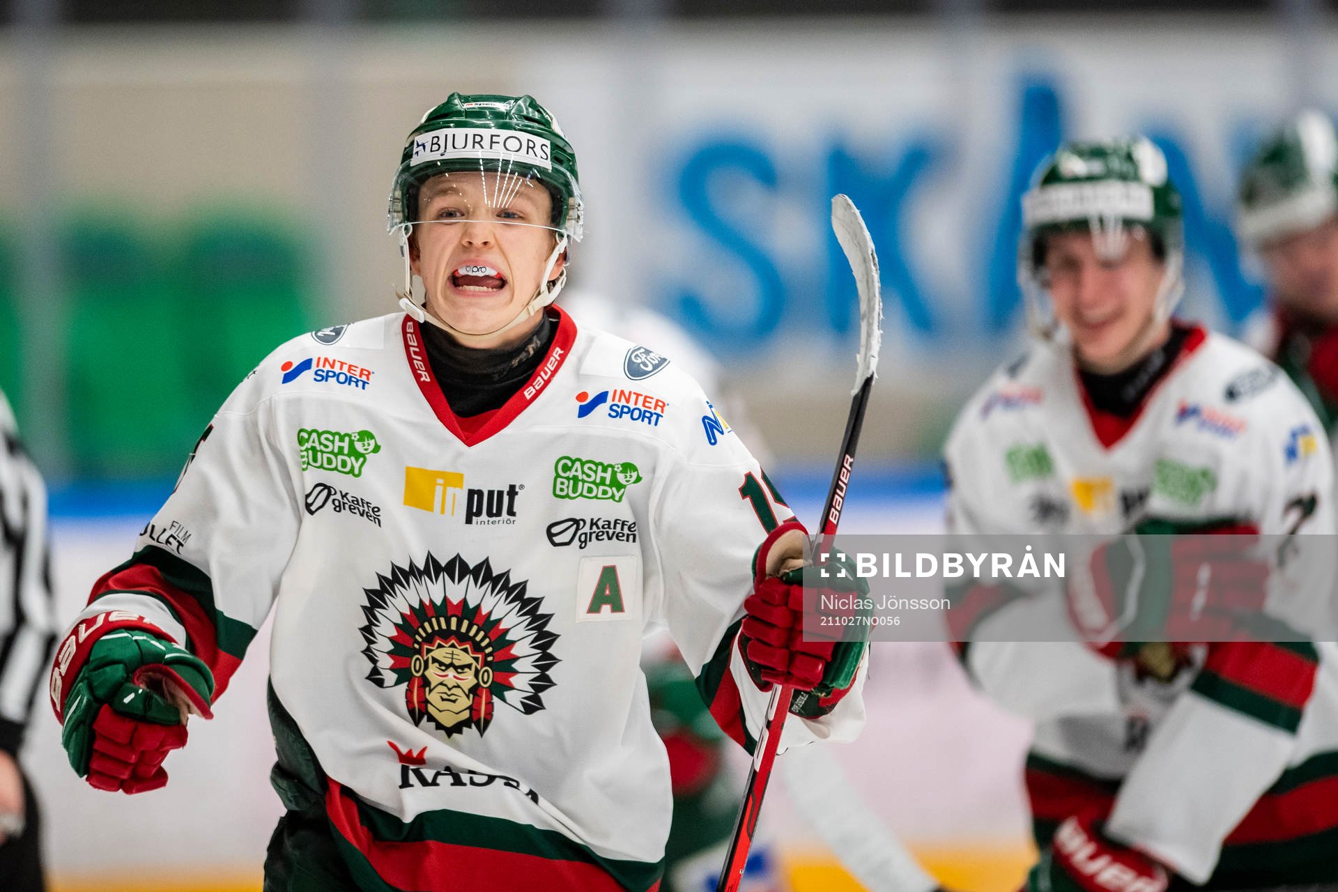 Frölundas Liam Dower Nilsson jublar