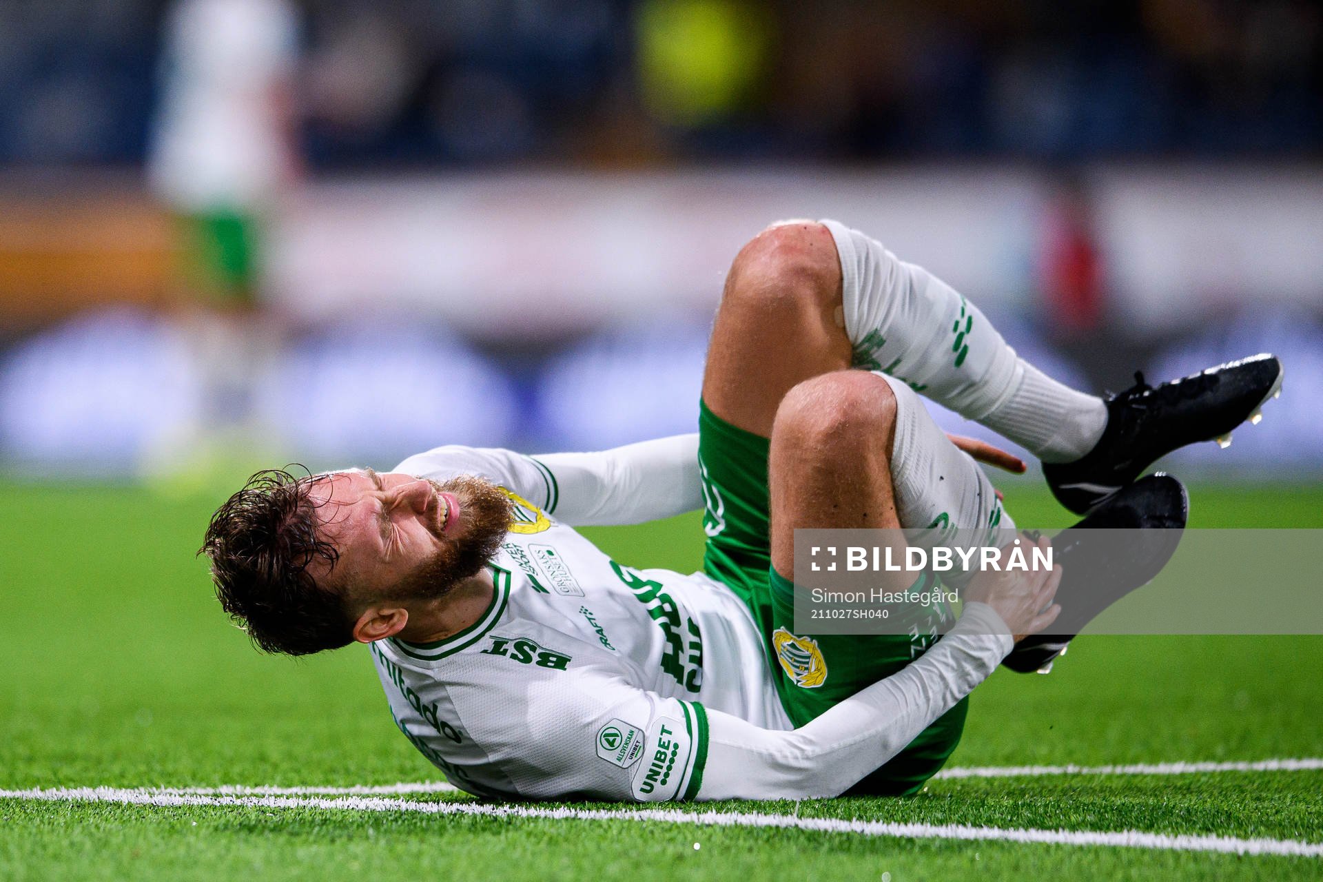 Hammarbys Simon Sandberg har ont