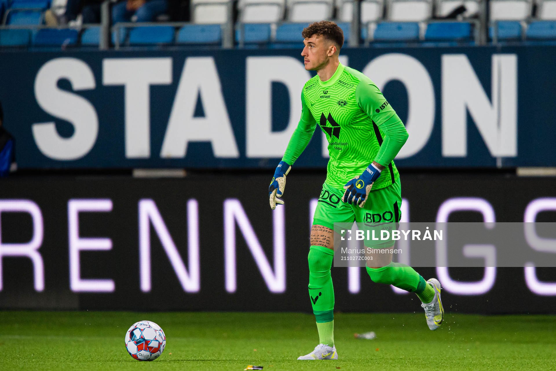 Andreas Christopher Linde of Molde during the Eliteserien match between Molde and Bodø/Glimt on October 27, 2021 in Molde.