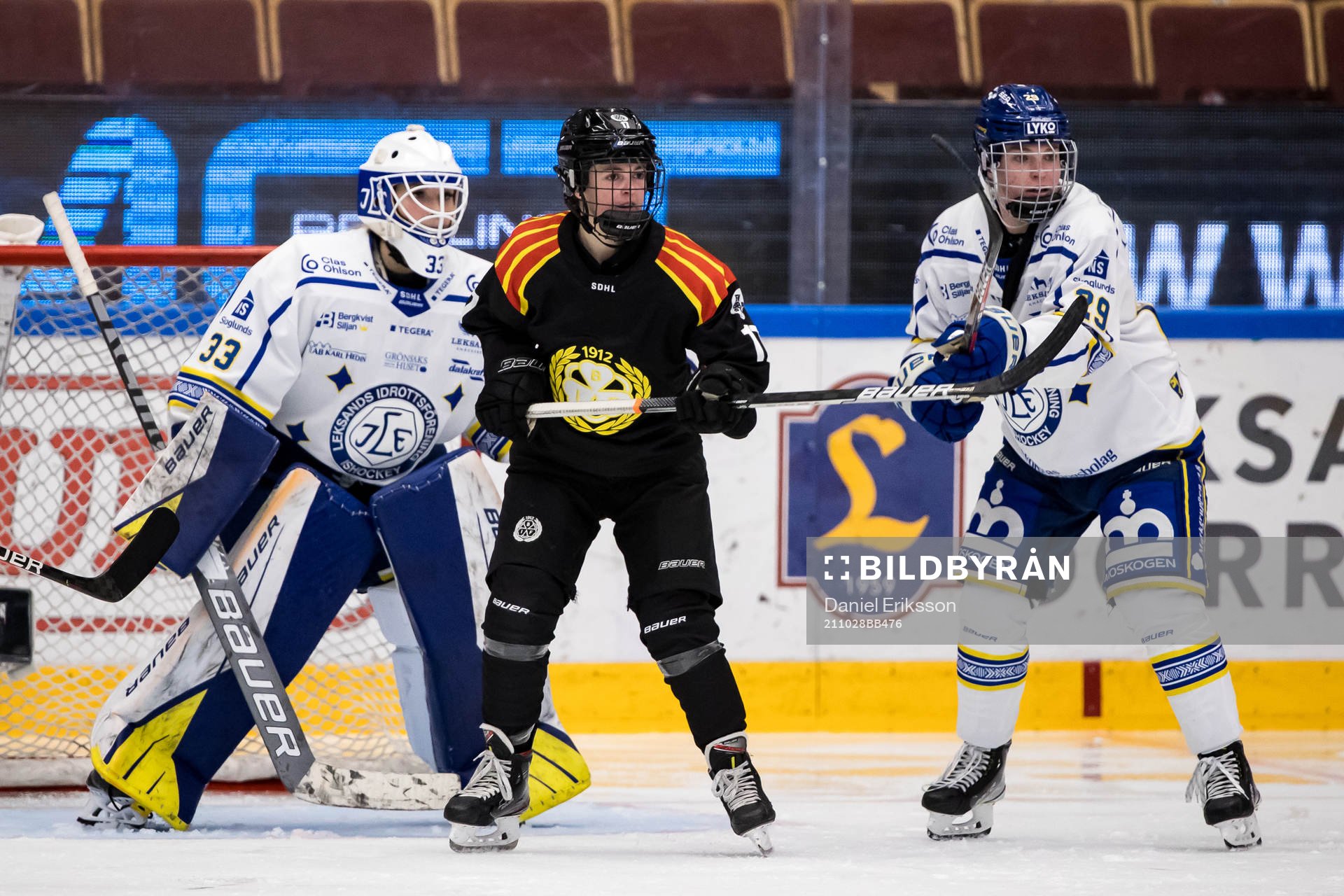 Leksands målvakt Amanda Johansson och  Brynäs Jaycee