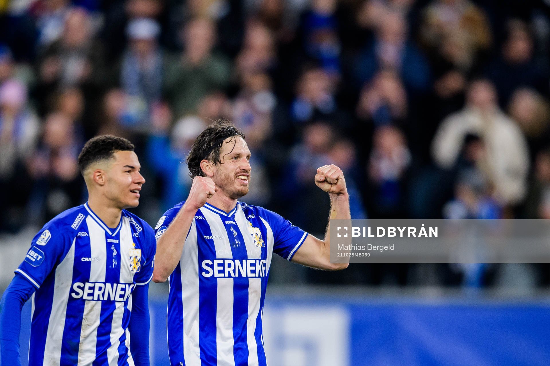 IFK Göteborgs Gustav Svensson (h) jublar