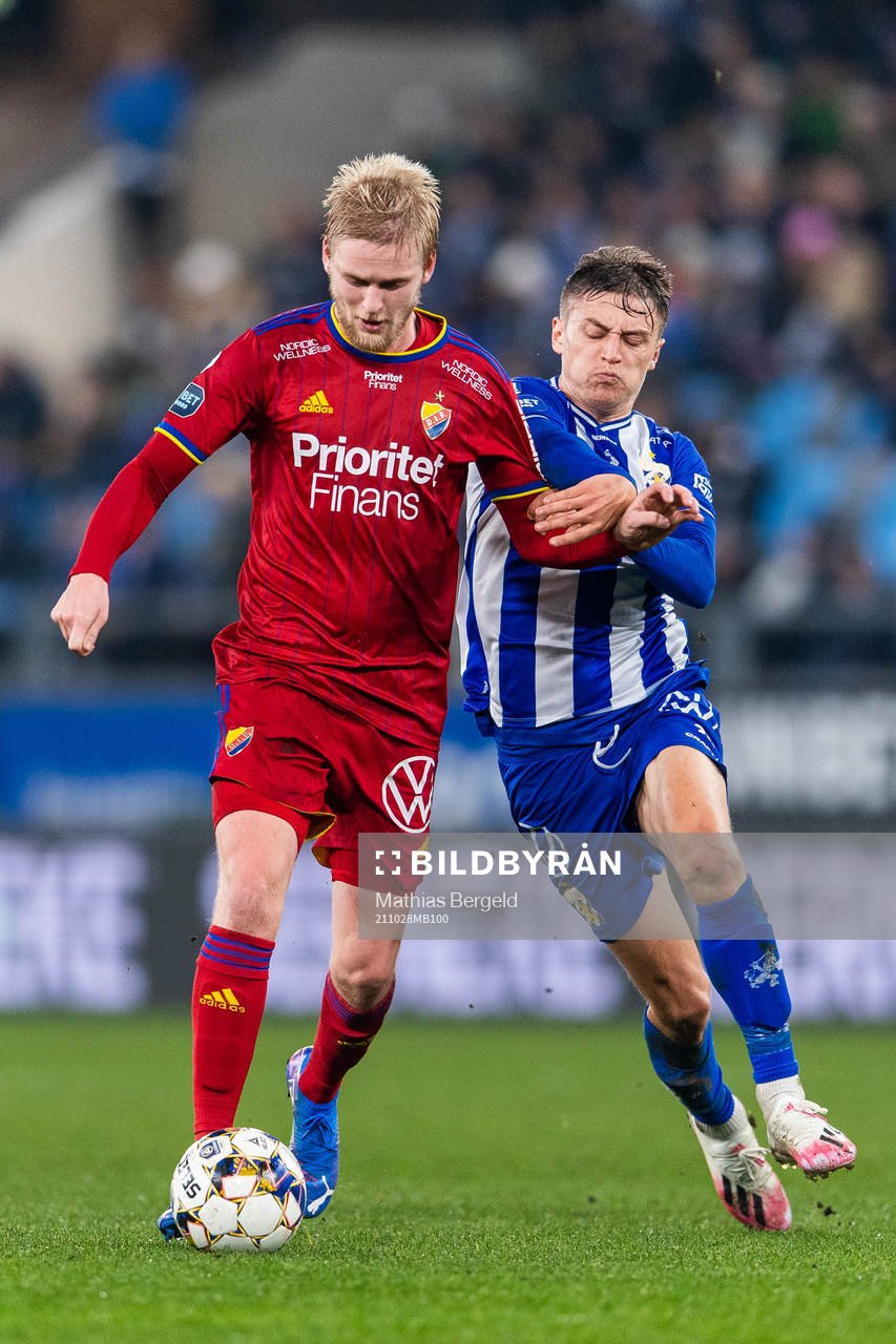 Djurgårdens Kalle Holmberg och IFK Göteborgs Simon Thern