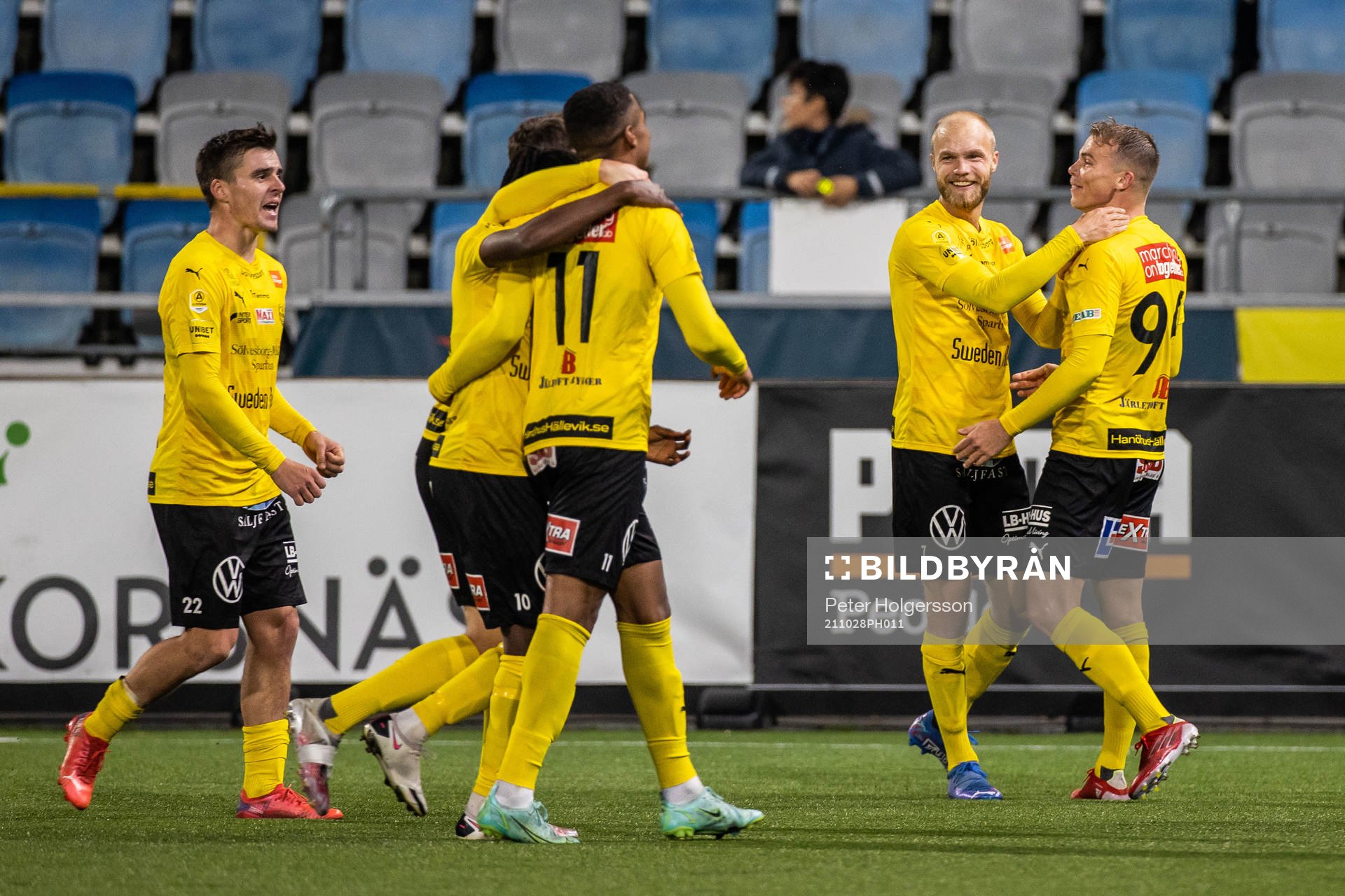 Mjällbys Amin Sarr, Viktor Gustafson och Elias Andersson
