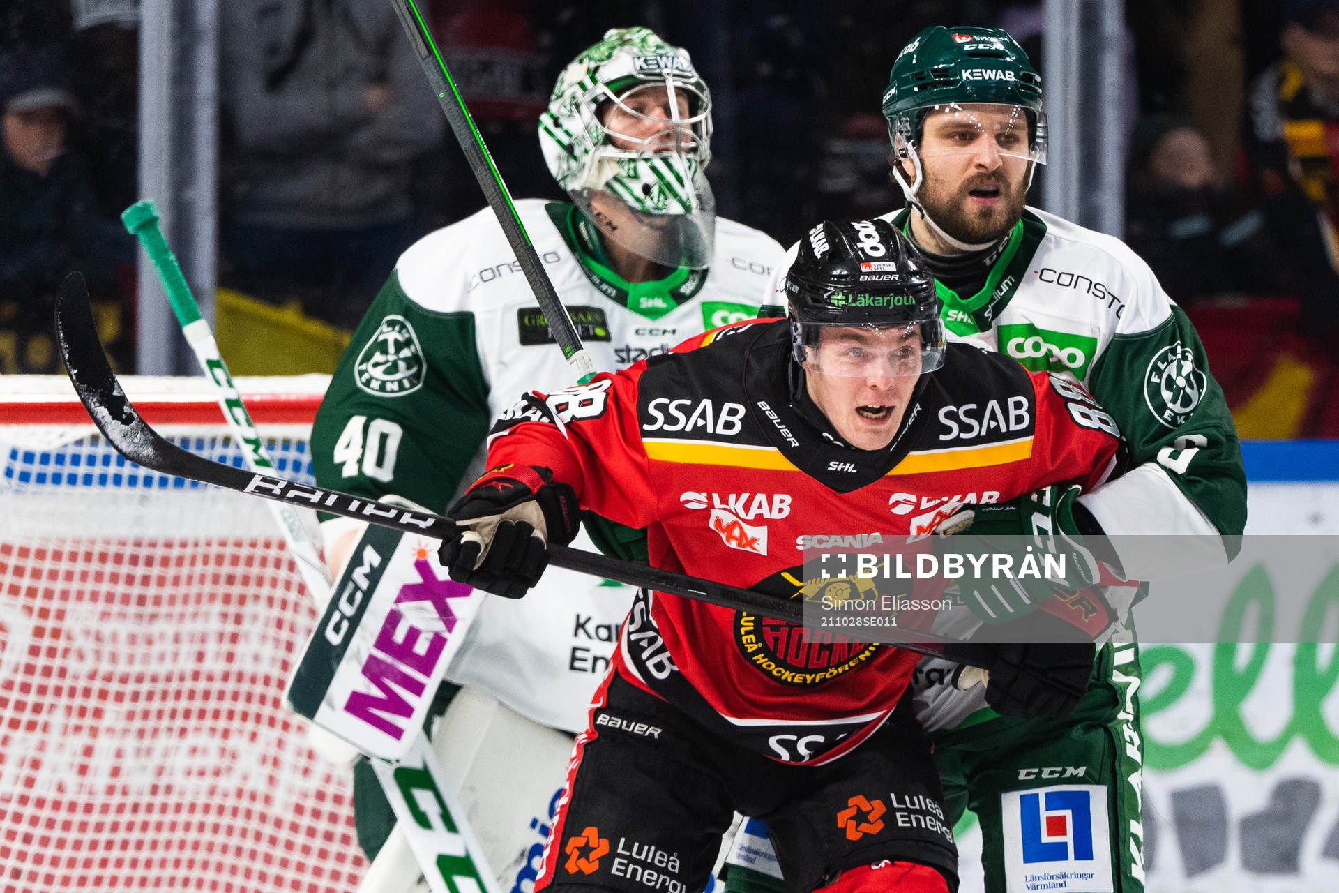Luleås Joonas Rask och Färjestads Mikael Wikstrand