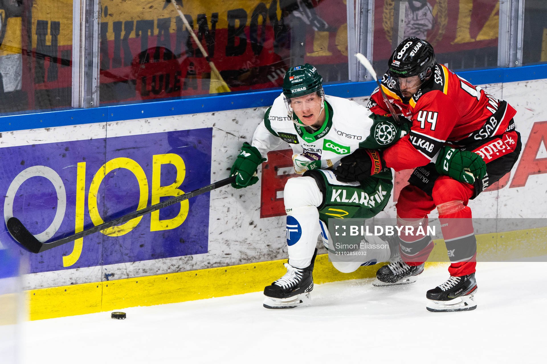 Färjestads Gustav Rydahl och Luleås Jonathan Andersson