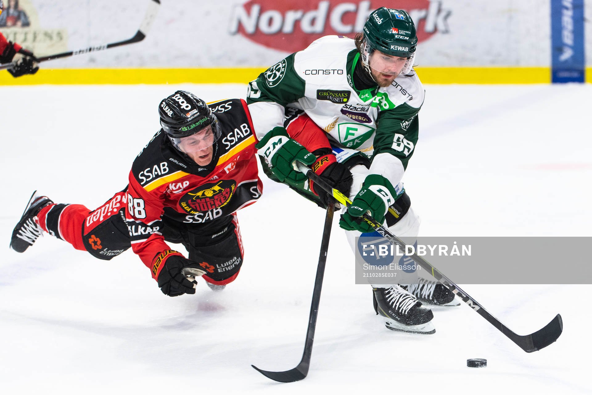 Luleås Joonas Rask och Färjestads Linus Johansson