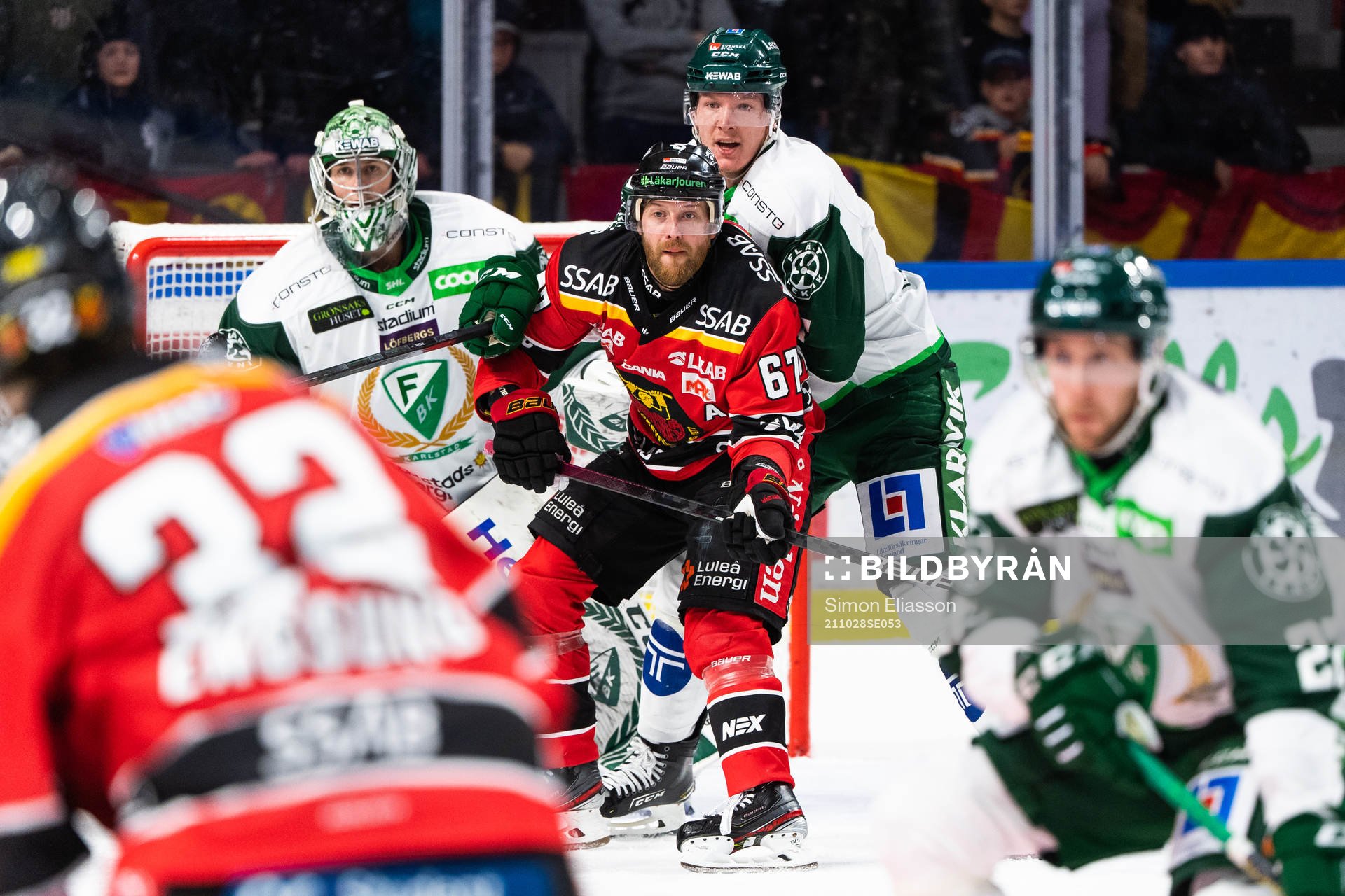 Luleås Linus Omark och Färjestads Gustav Rydahl