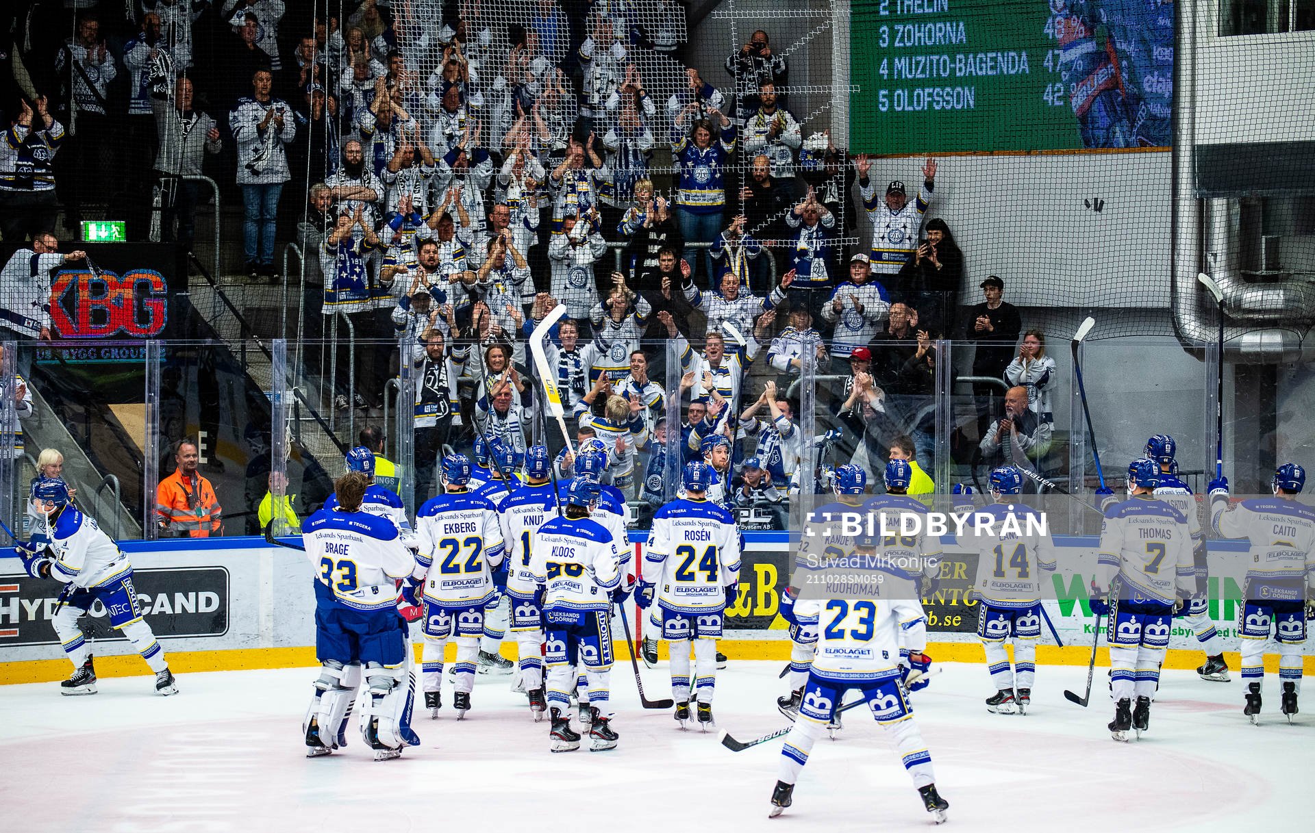 Leksands spelare och supportrar jublar