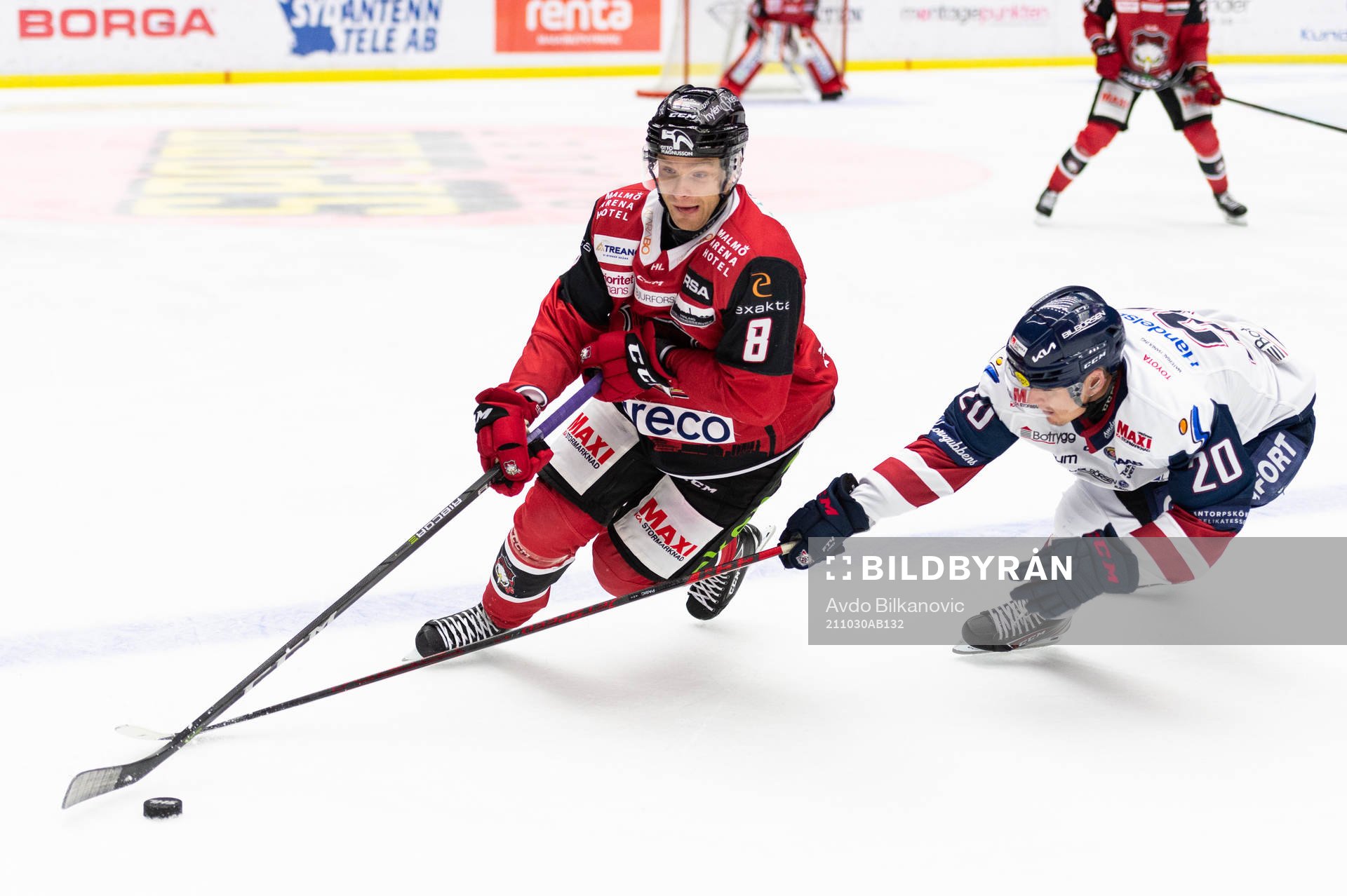Malmö Redhawks Johan Olofsson och Nikola Pasic