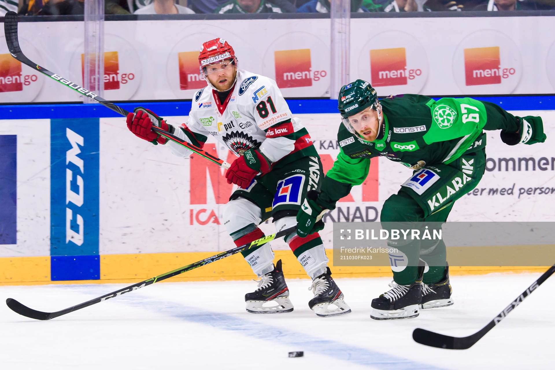 Frölundas Ryan Lasch och Färjestads Pontus Widerström