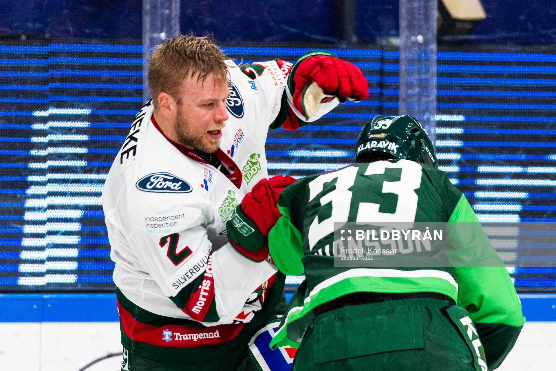 Frölundas Christian Folin och Färjestads Albert Johansson