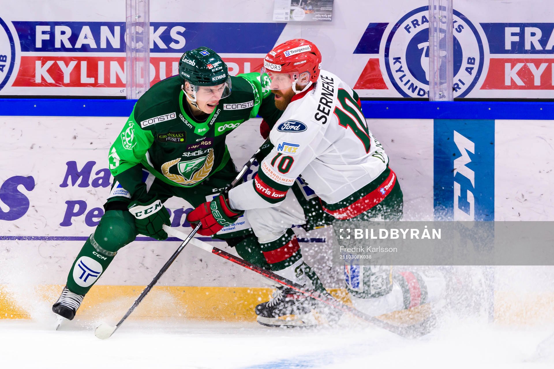 Färjestads Albert Johansson och Frölundas Jens Olsson