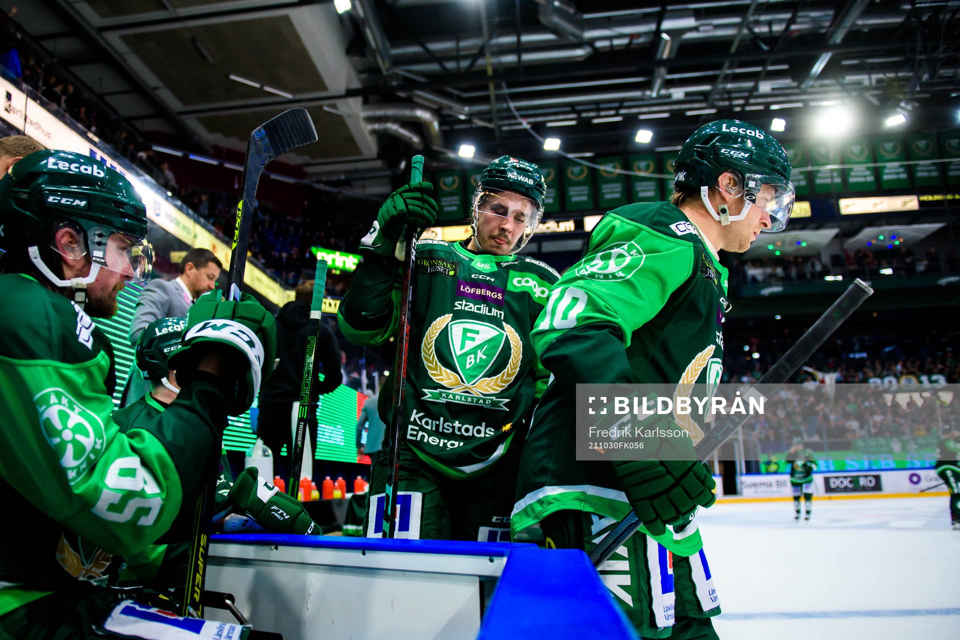Färjestads Linus Johansson, Joakim Nygård och Marcus