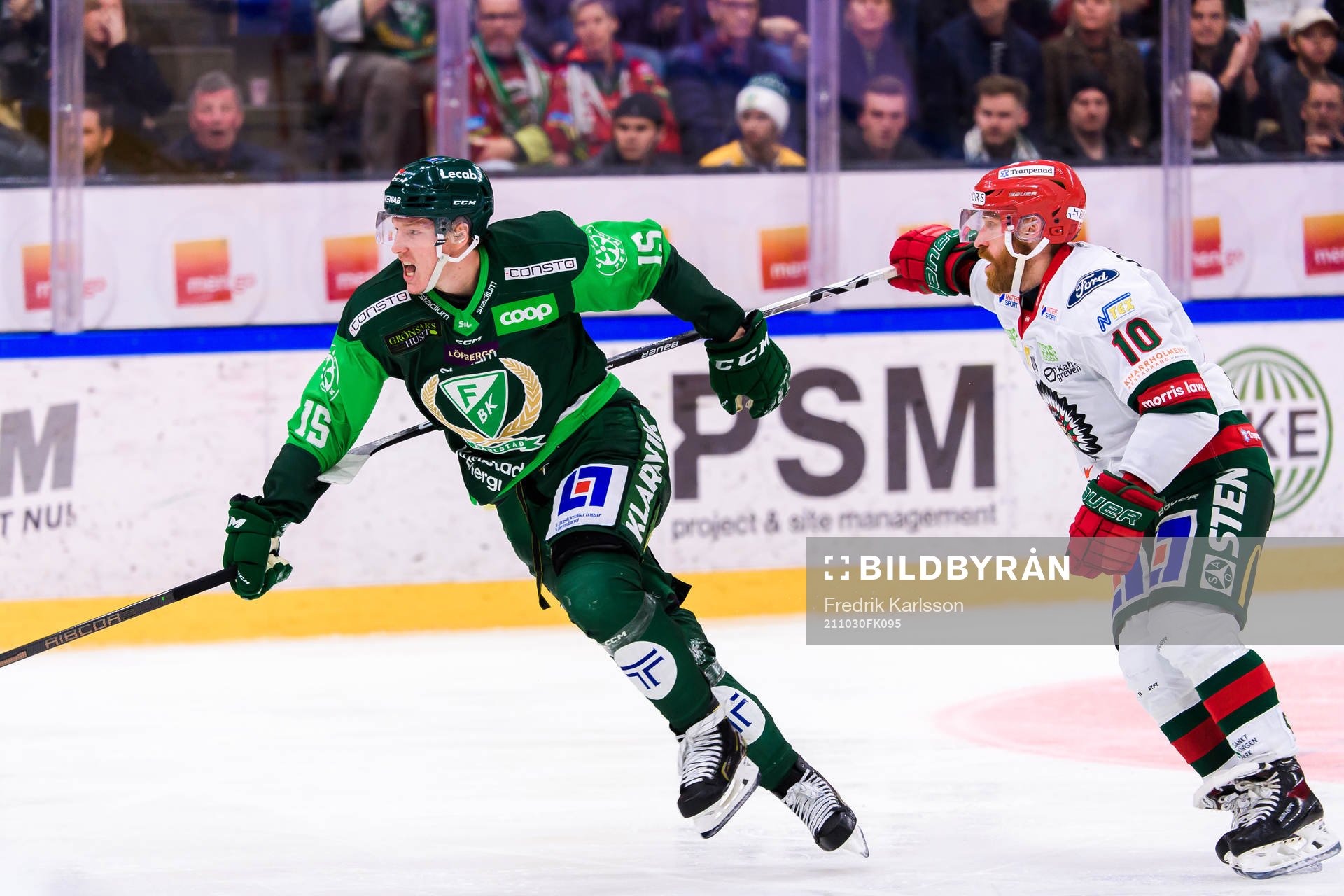 Färjestads Gustav Rydahl och Frölundas Jens Olsson