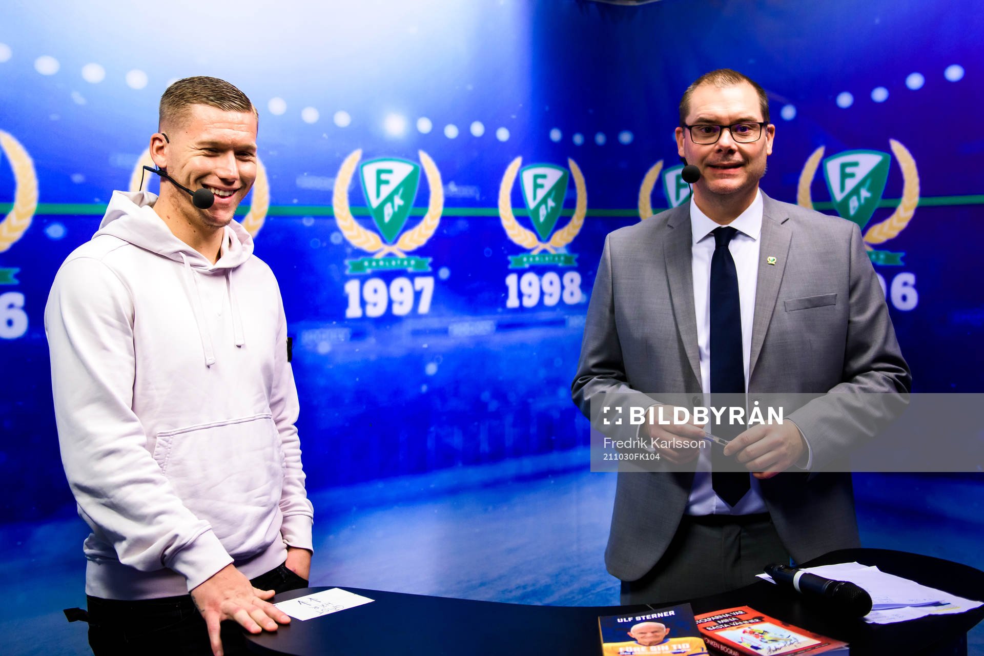 Degerfors IF Victor Edvardsen blir intervjuad av
