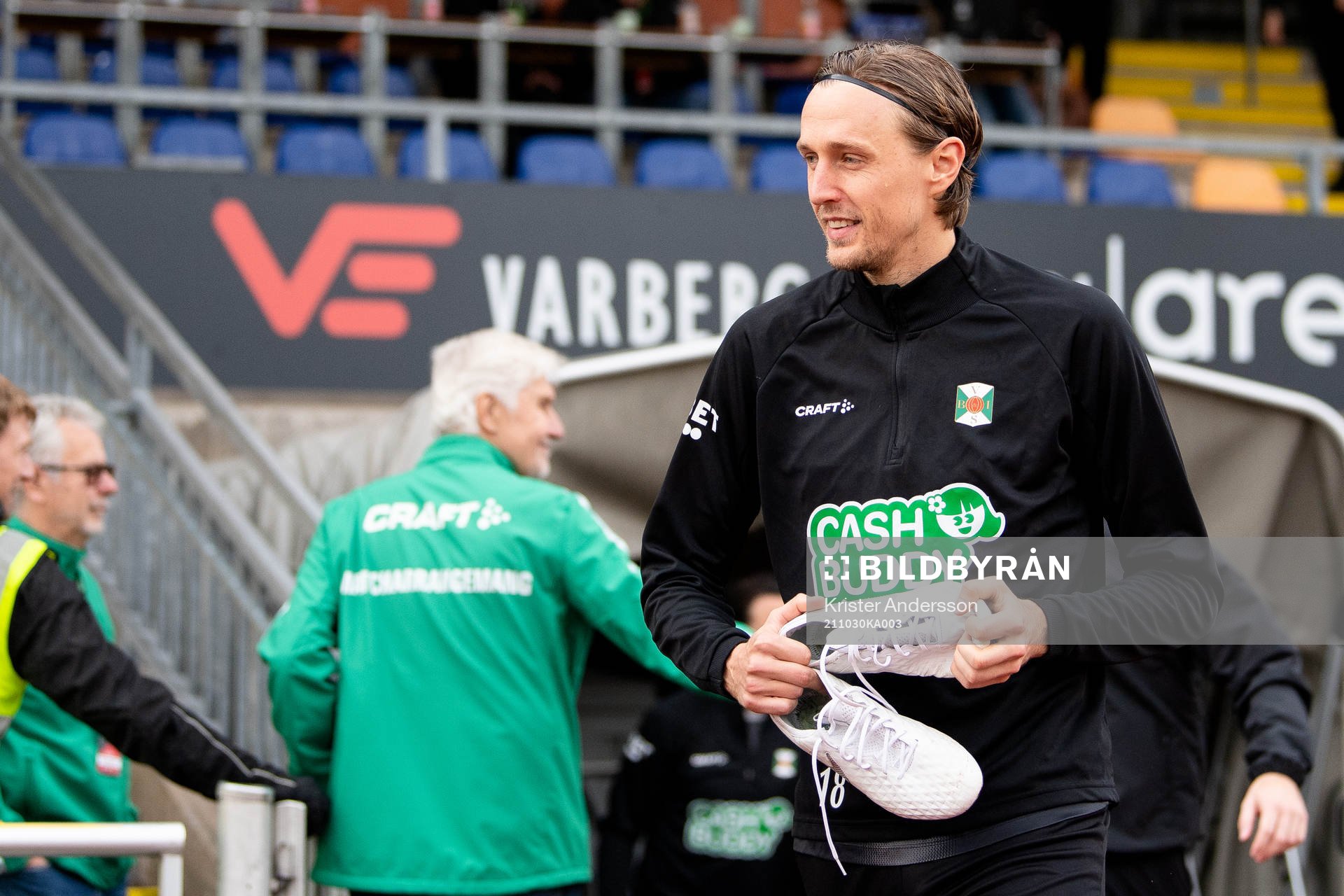 Varbergs Joakim Lindner före fotbollsmatchen i Allsvenskan
