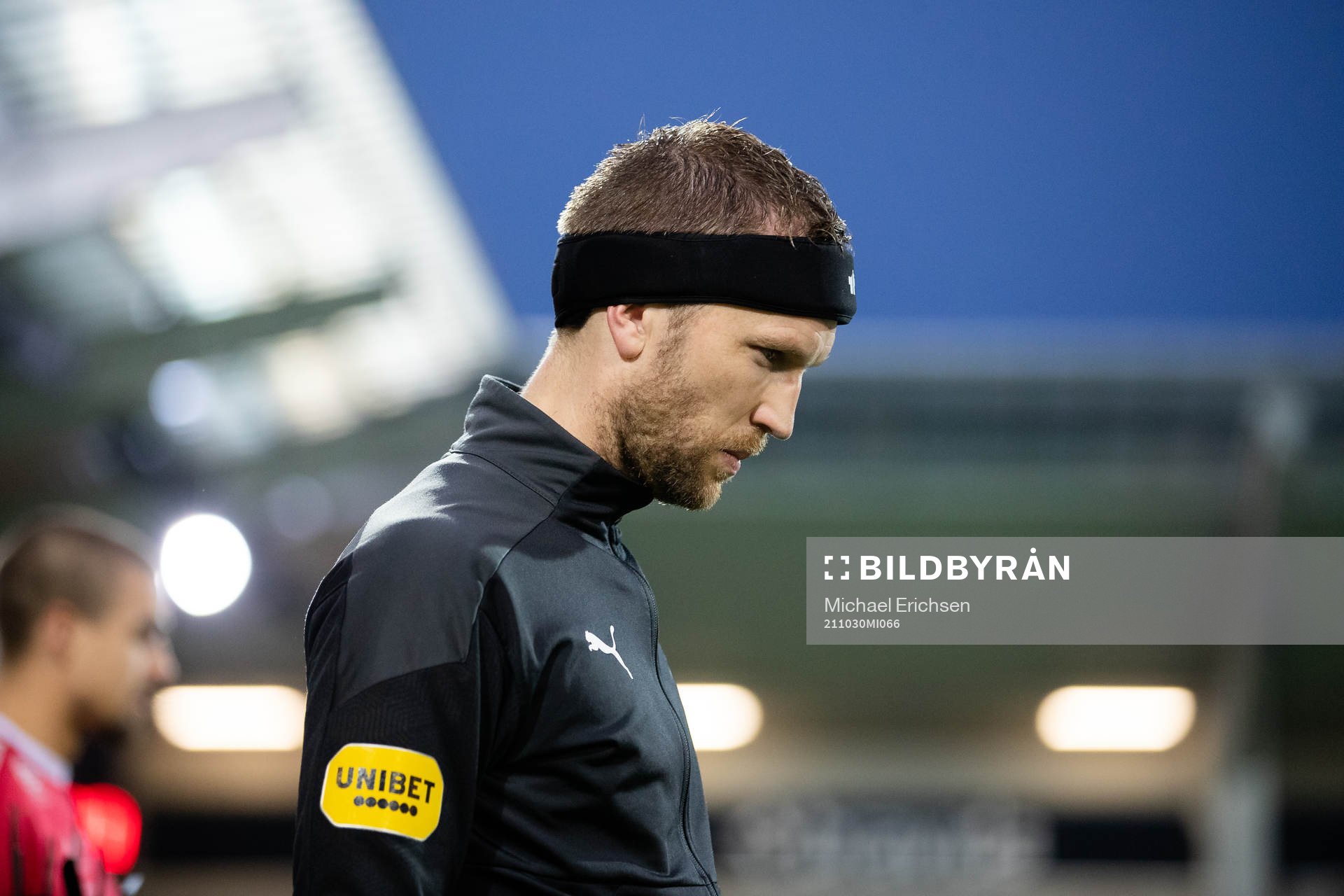 Häckens Rasmus Lindgren innan fotbollsmatchen i