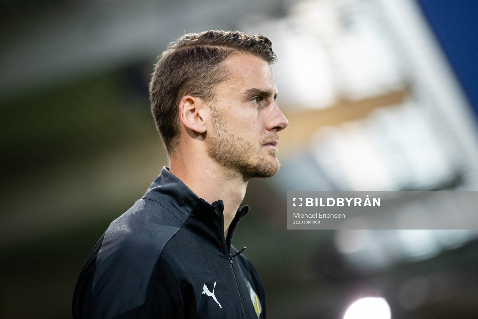 Häckens Johan Hammar innan fotbollsmatchen i Allsvenskan