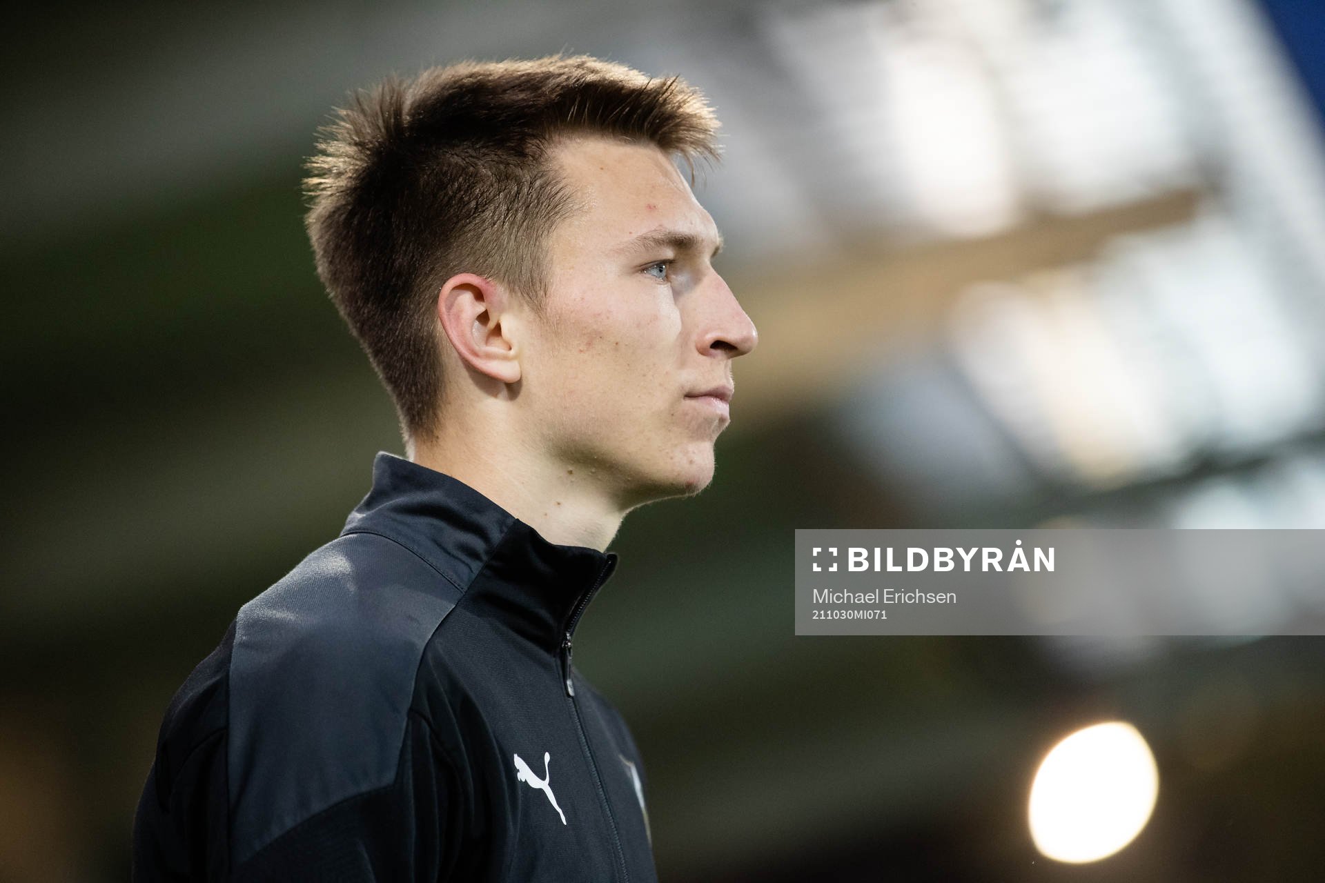 Häckens Kristoffer Lund Hansen innan fotbollsmatchen i