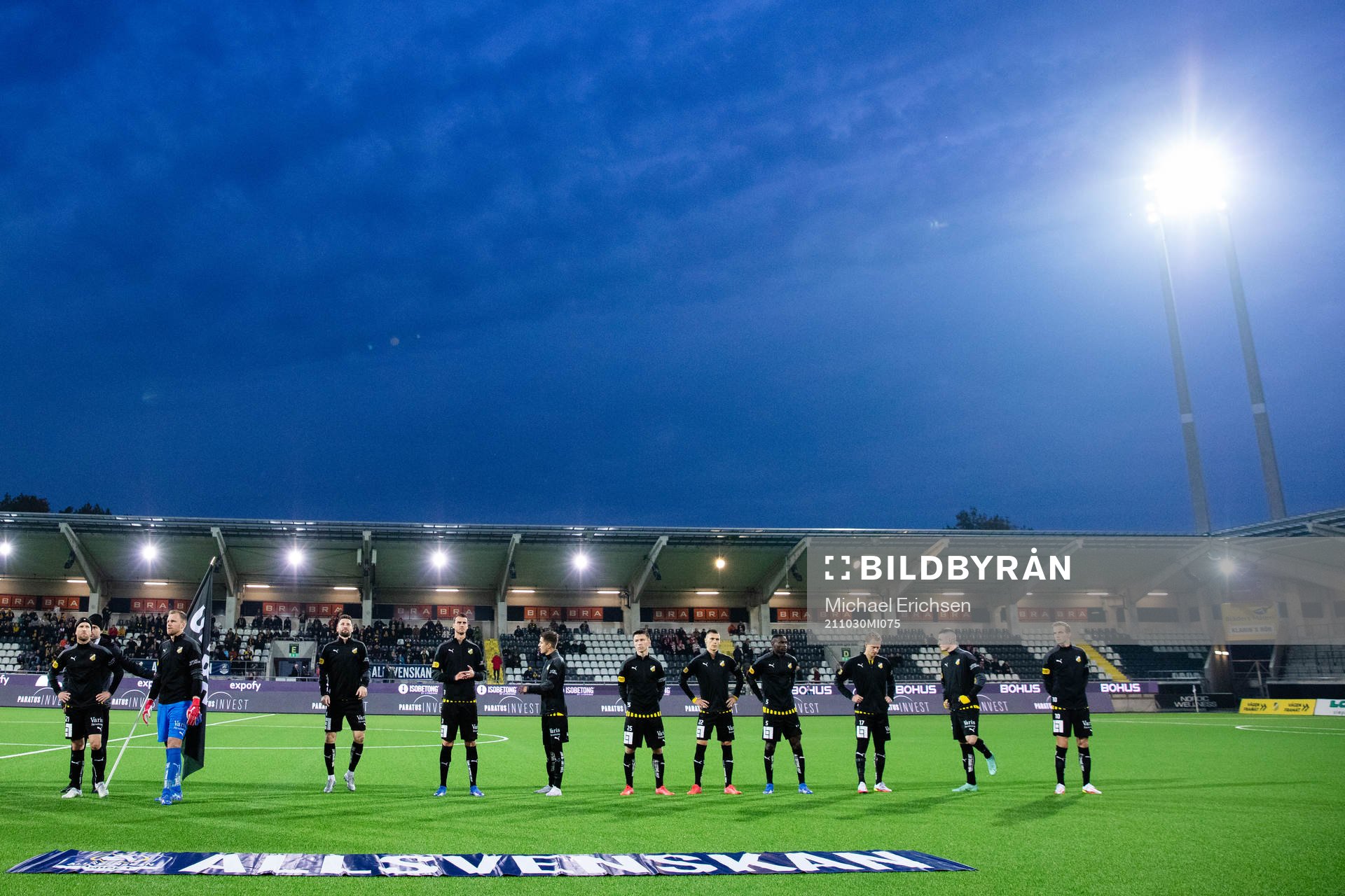 Häcken på line up innan fotbollsmatchen i Allsvenskan