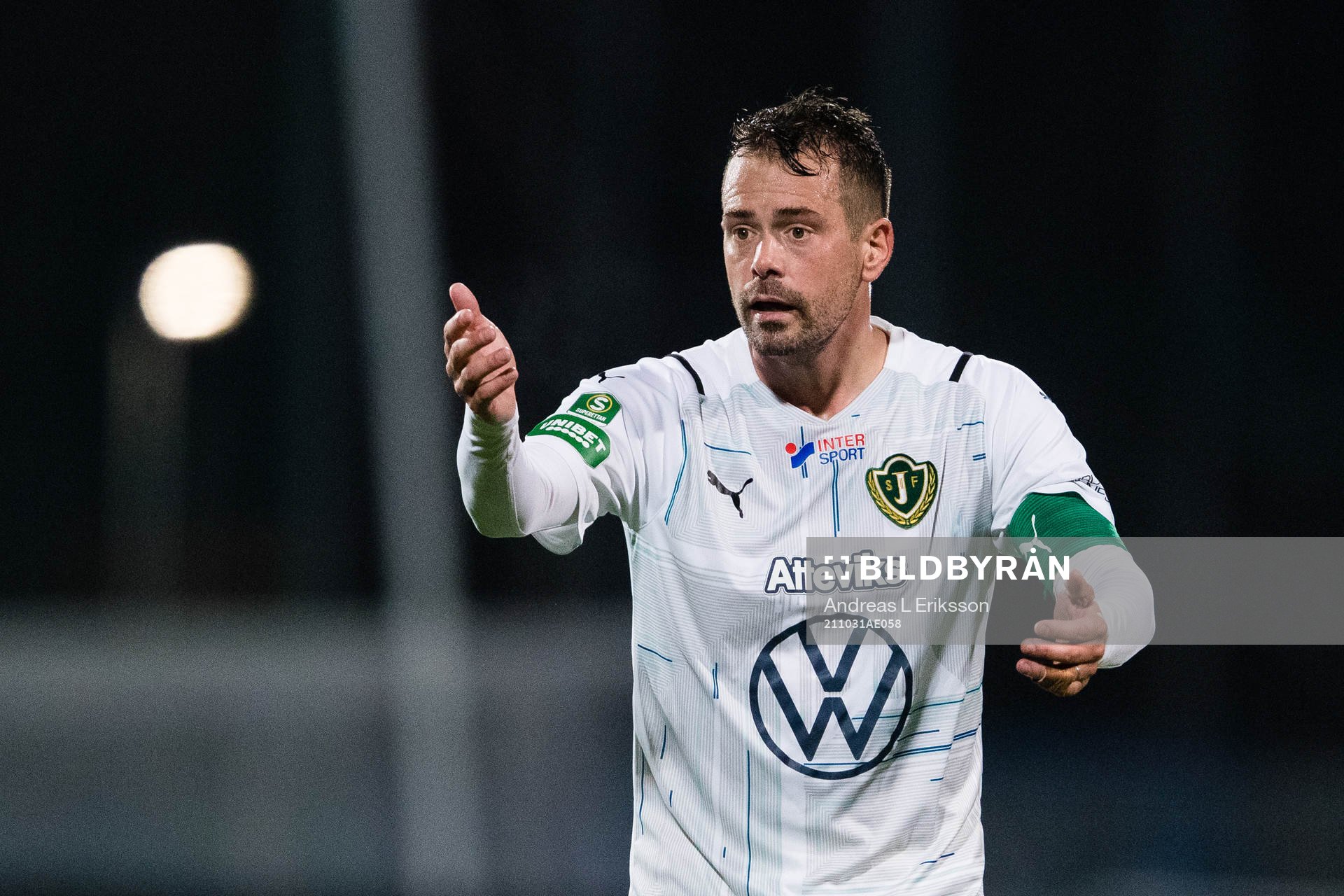 Jönköpings Fredric Fendrich under fotbollsmatchen i Superettan mellan Vasalund och Jönköpings Södra den 31 oktober 2021 i Stockholm.