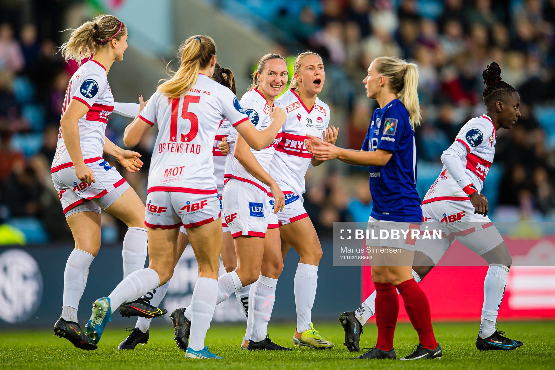 Marit Bratberg Lund of Sandviken celebrates