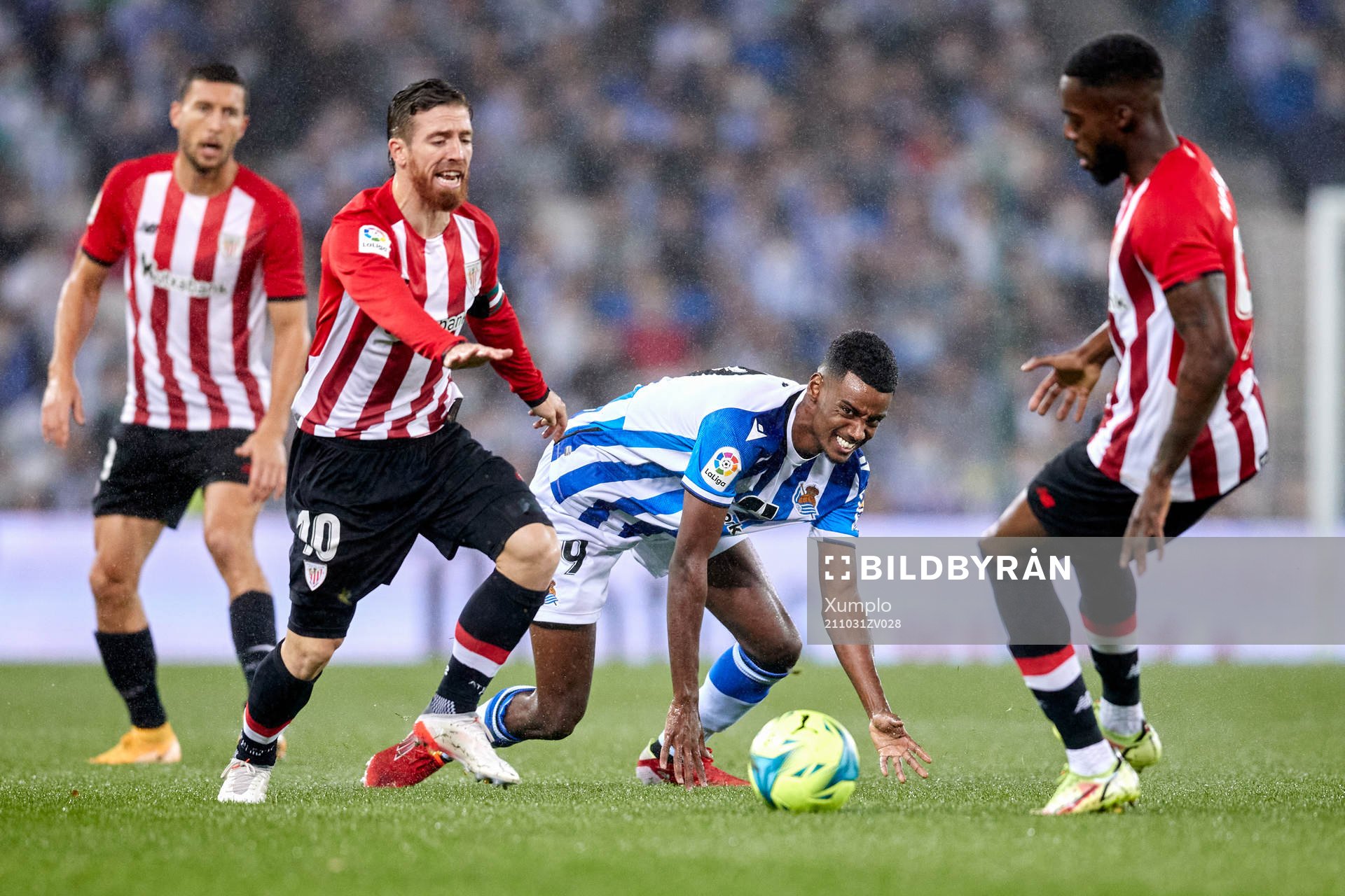 Alexander Isak of Real Sociedad reacts