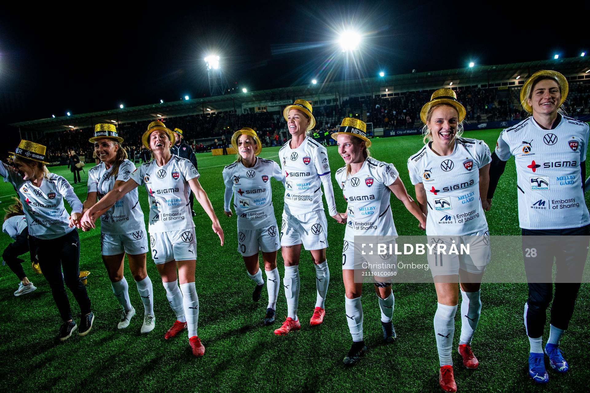Rosengårds spelare jublar och firar SM-guldet