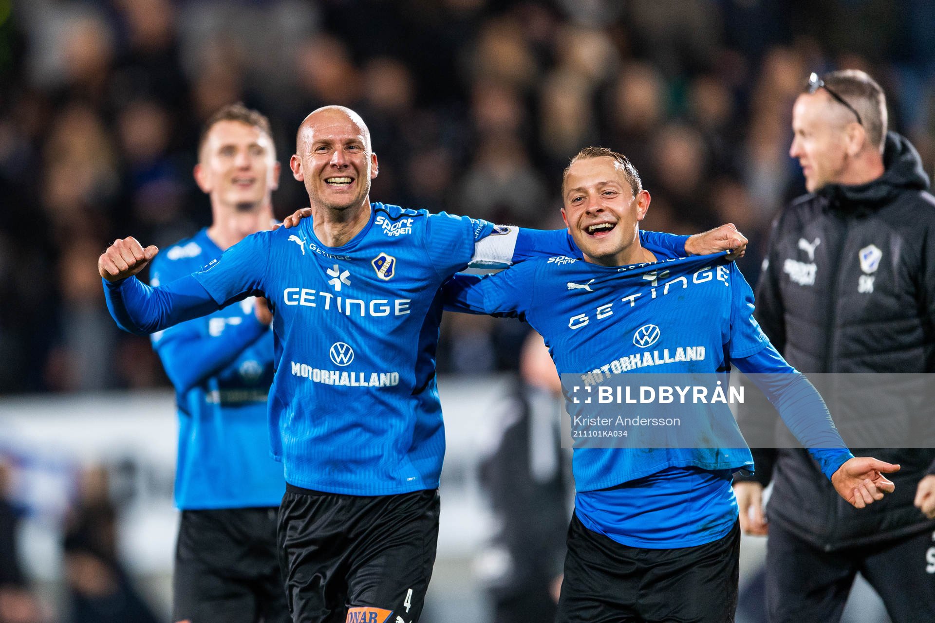 Halmstads Andreas Johansson och Joel Allansson jublar